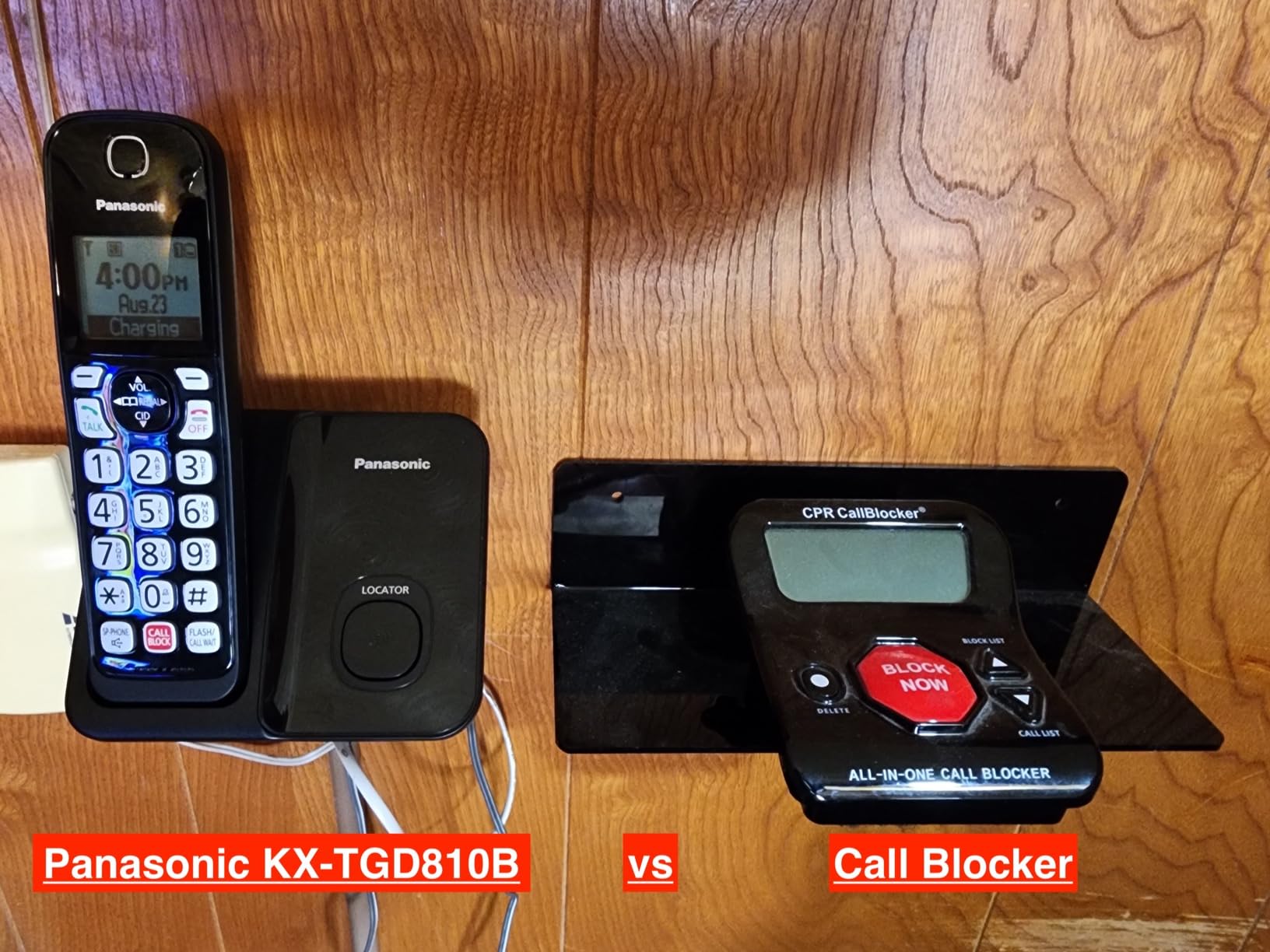Panasonic Cordless Phone with Advanced Call Block, Bilingual Caller ID, Easy to Read Large High-Contrast Display, Expandable System with 1 Handset, KX-TGD810B (Black) customer photo 2