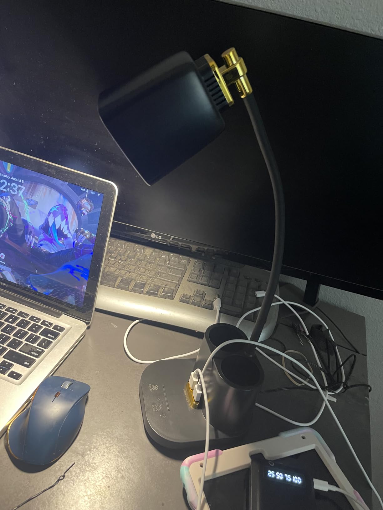 LED Desk Lamp with USB Charging Port Touch Control 3 Color Modes, Stepless Dimming, Eye-Caring LED Table Lamp for Home, Office, Bedroom, Reading, Work, Study, Gooseneck Lamp, 5V, 2.4A customer photo 1