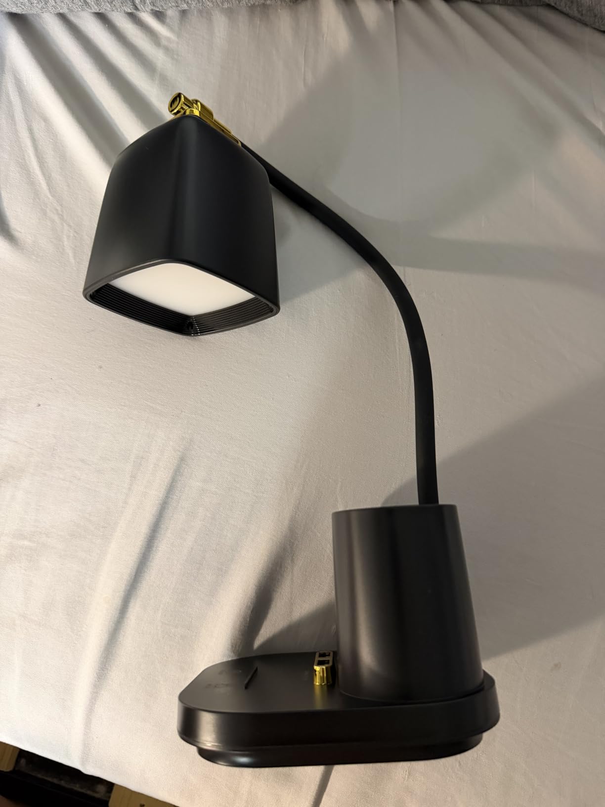 LED Desk Lamp with USB Charging Port Touch Control 3 Color Modes, Stepless Dimming, Eye-Caring LED Table Lamp for Home, Office, Bedroom, Reading, Work, Study, Gooseneck Lamp, 5V, 2.4A customer photo 2