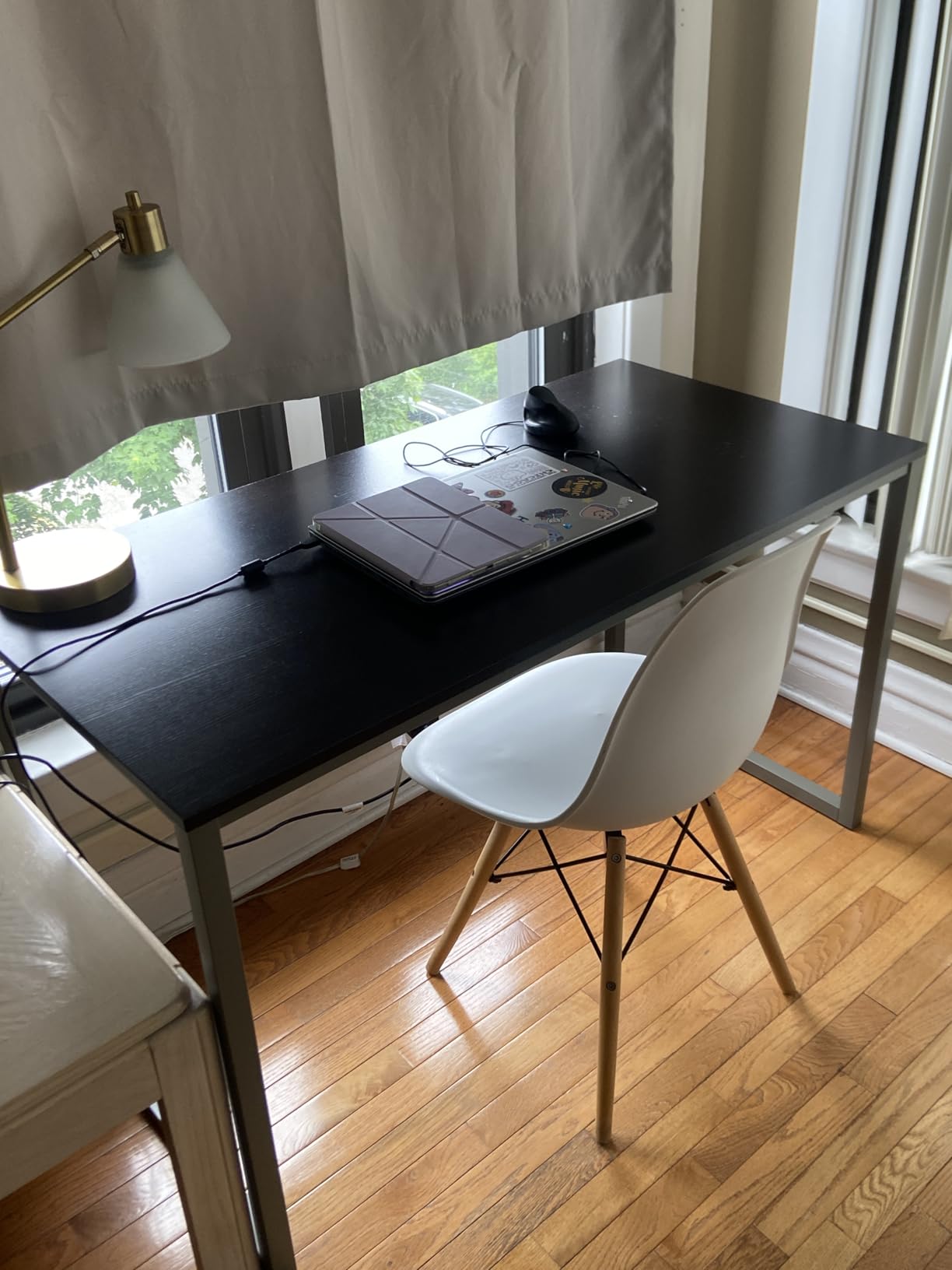 SHW Mission 55 x 60 L-Shape Home Office Computer Desk, White customer photo 2