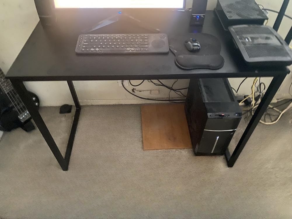SHW Mission 55 x 60 L-Shape Home Office Computer Desk, Walnut customer photo 1