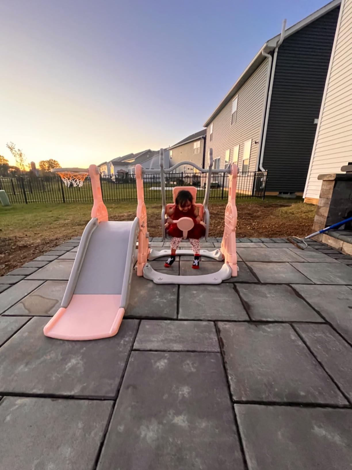 BIERUM 4-in-1 Toddler Slide Swing Set for Kids 1-2, Indoor/Outdoor customer photo 2