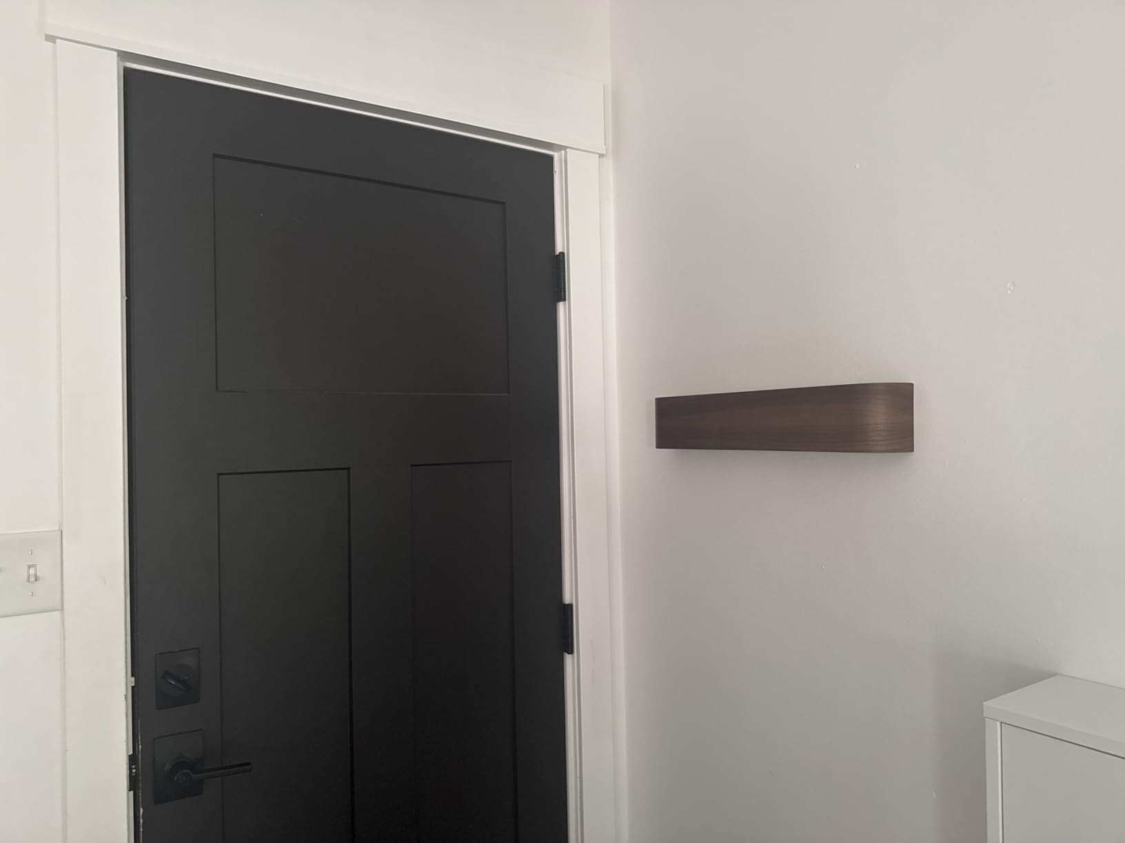 Kazai. Wall-Mounted Coat Rack 'Toke' - Modern Design Coat Rack with Hidden Wall Hooks - Solid Wood Veneer Panel Coat Hanger - Walnut customer photo 2