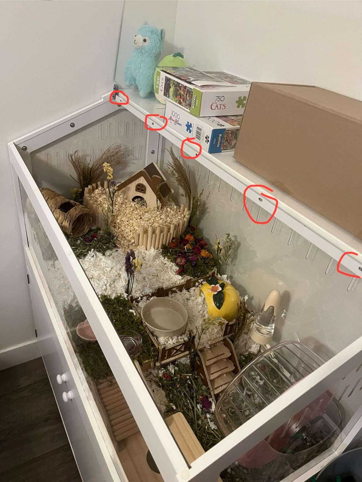 GDLF Hamster Cage with Acrylic Panels and Storage, 39.5 x 19.7 Inch customer photo 1