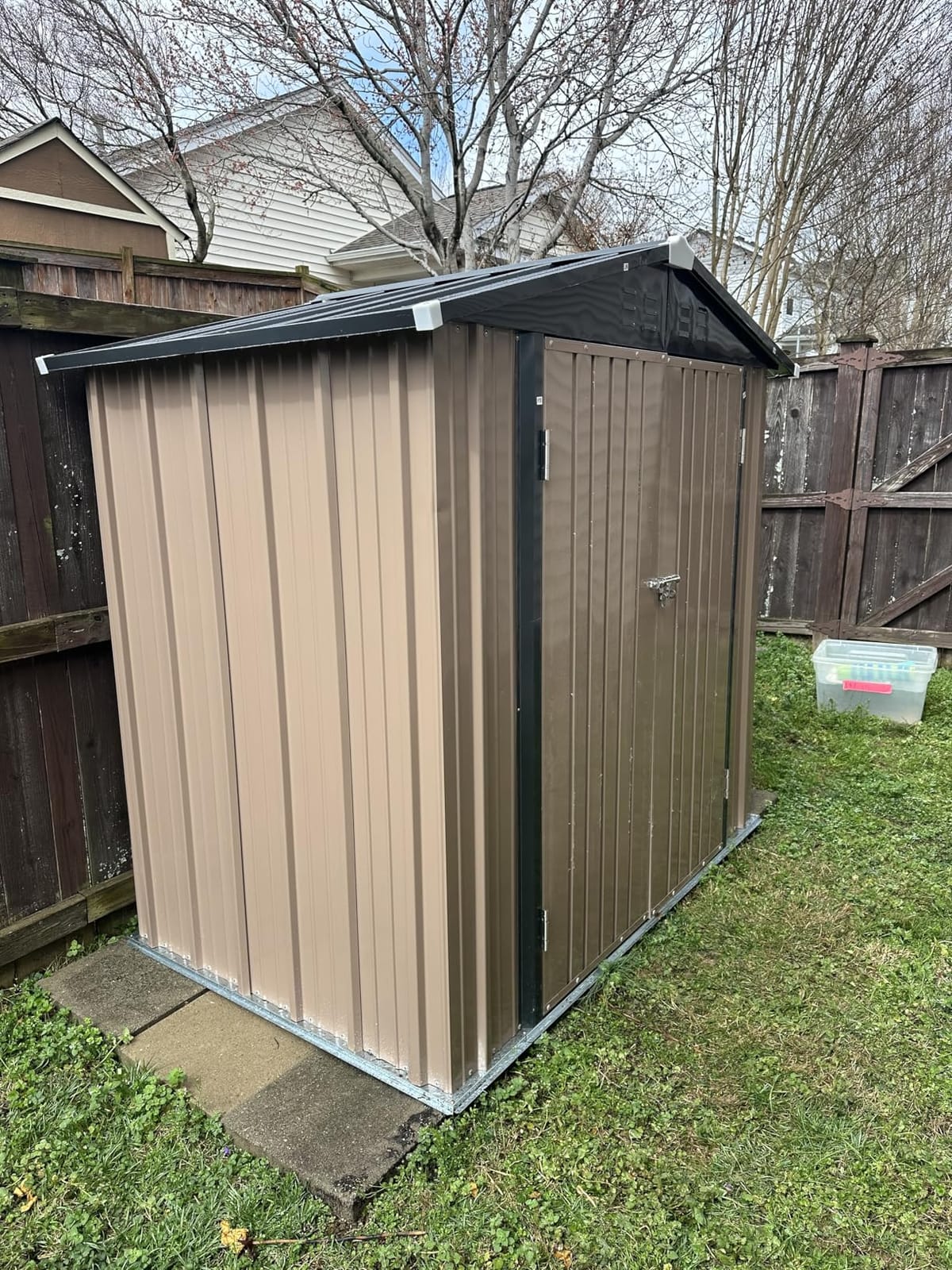 Gizoon 6 x 4 FT Outdoor Storage Shed, Metal Garden Shed, Dark Gray customer photo 2