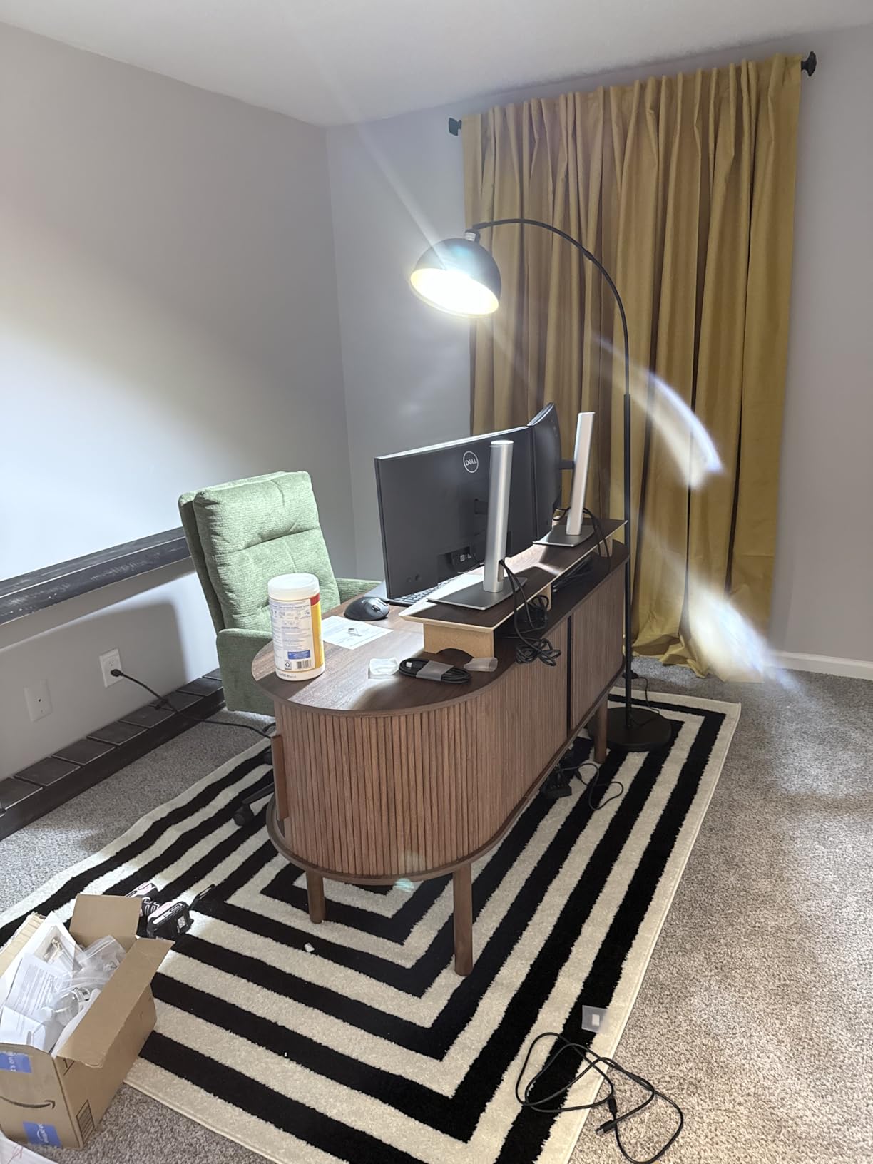 【Upgraded】Black Arc Floor Lamps for Living Room - Dimmable Arched Floor Lamp with Remote Control & 2700-6000K 9W LED Bulb Included, Modern Arch Standing lamp, Industrial Tall Lamp for Bedroom Reading customer photo 1