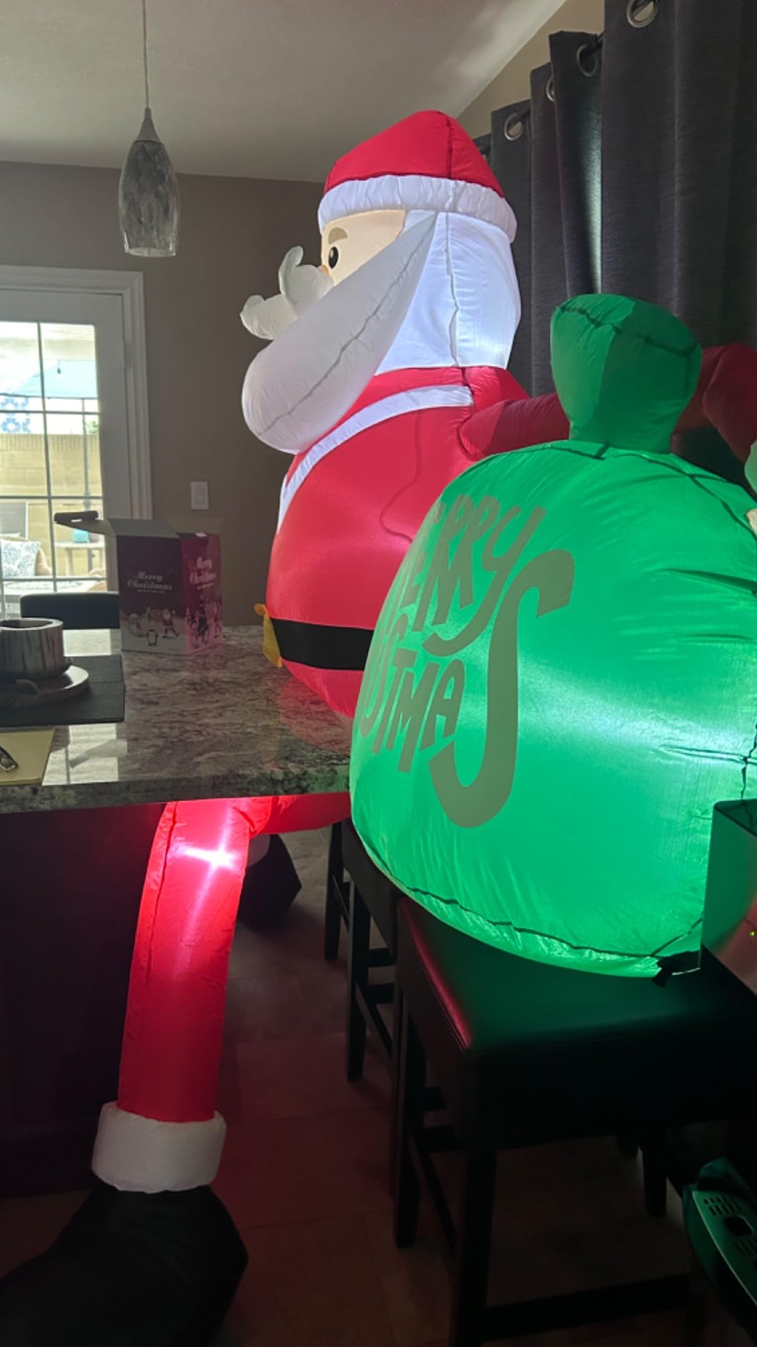 OurWarm 8FT Christmas Inflatables Outdoor Decorations, Climbing Santa Christmas Inflatable Christmas Yard Decorations with LED Lights, Christmas Blow up Yard Decorations for Outdoor Indoor Yard Decor customer photo 1