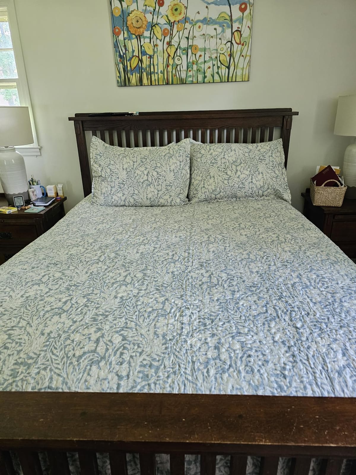 DURLENGEN Botanical Quilt California King Size,Reversible Bedding Set,Beige customer photo 1