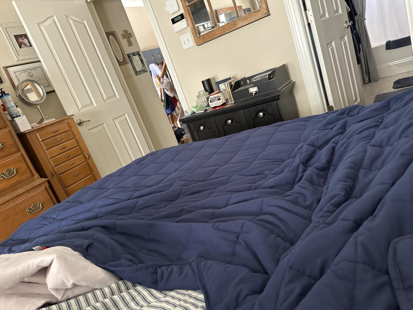 yescool King Size Weighted Blanket for Adults (20 lbs, 80” x 87”, Grey) Cooling Heavy Blanket for Sleeping Perfect for 190-210 lbs, Breathable Blanket for Adults & Couple All Season, Machine Washable customer photo 2