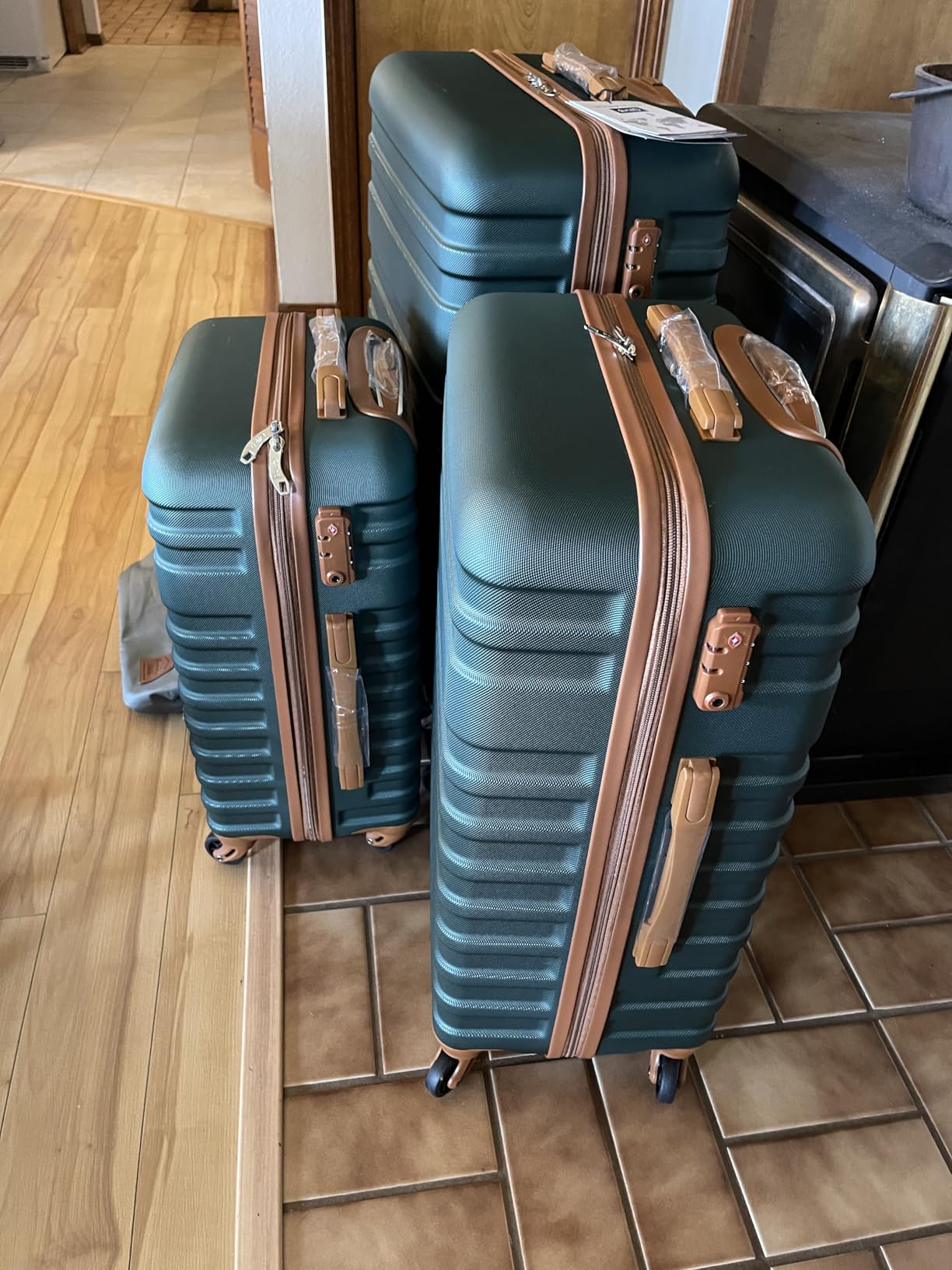 Coolife Luggage Set Hardside Suitcase,5 piece,Dark Green(DB/TB/20/24/28) customer photo 1