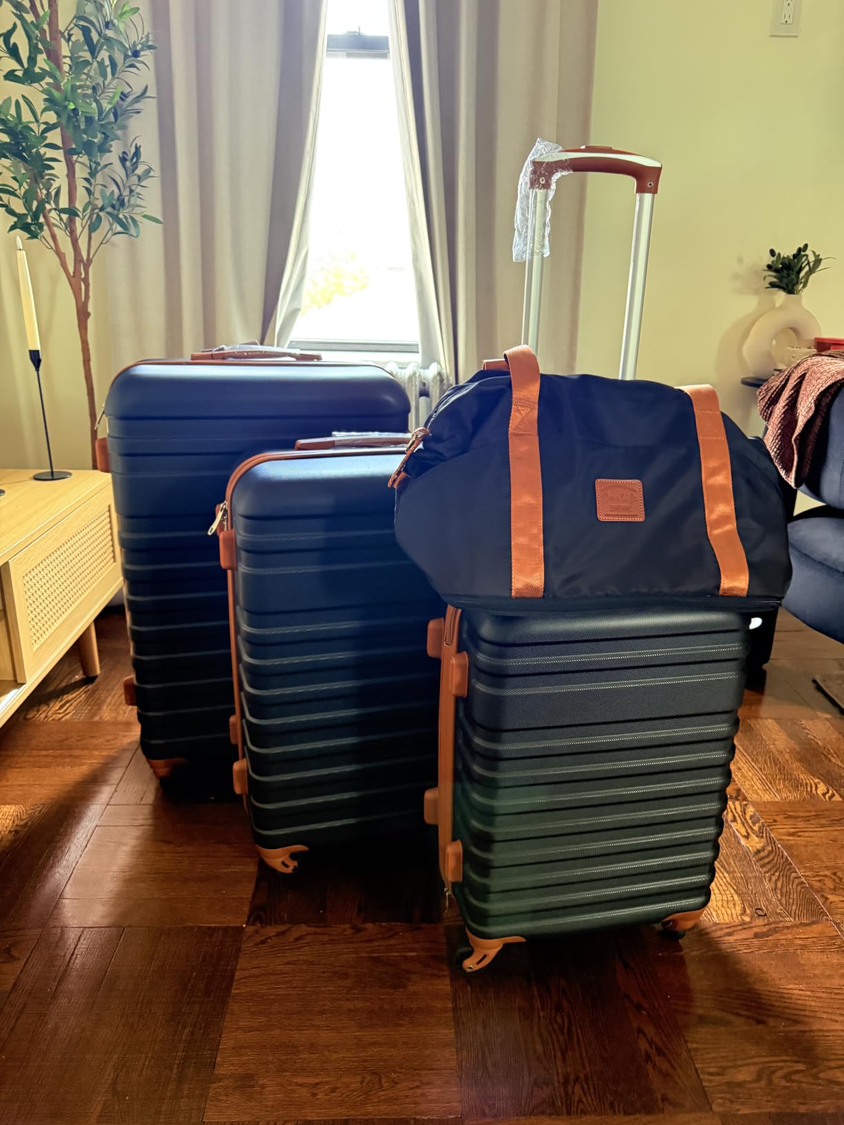 Coolife Luggage Set Hardside Suitcase,5 piece,Dark Green(DB/TB/20/24/28) customer photo 2