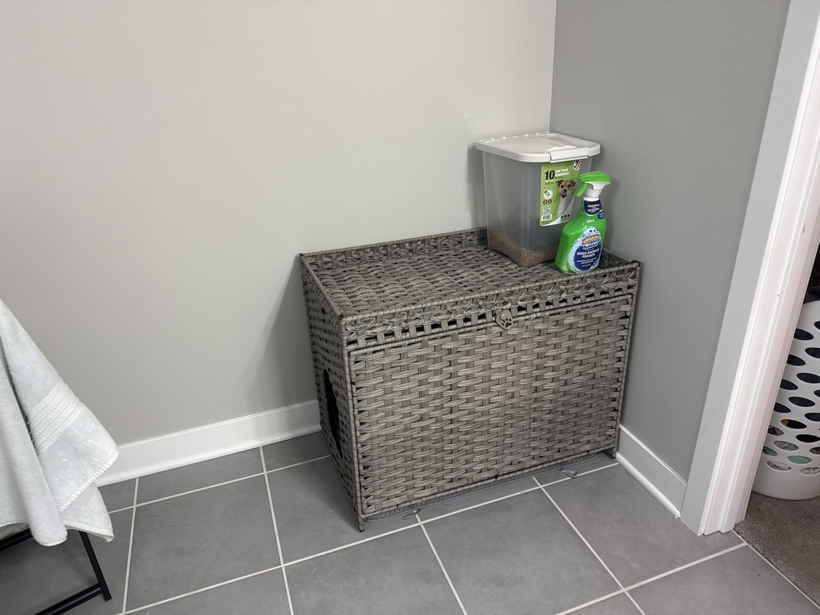 Cat Litter Box Enclosure with Door, Hidden Cat Washroom Furniture customer photo 1