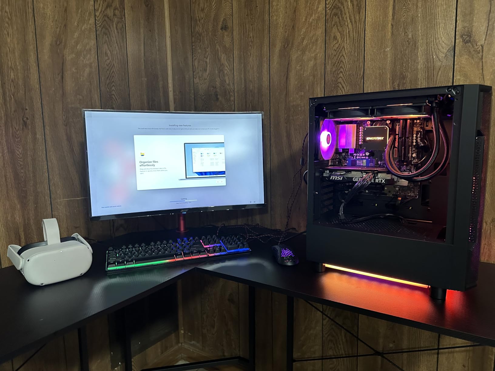 Skytech Gaming Shadow Gaming PC Desktop – AMD Ryzen 7 5700X 3.4 GHz, NVIDIA RTX 4060, 1TB NVME SSD, 16GB DDR4 RAM 3200, 600W Gold PSU, 11AC Wi-Fi, Windows 11 Home 64-bit,Black customer photo 2