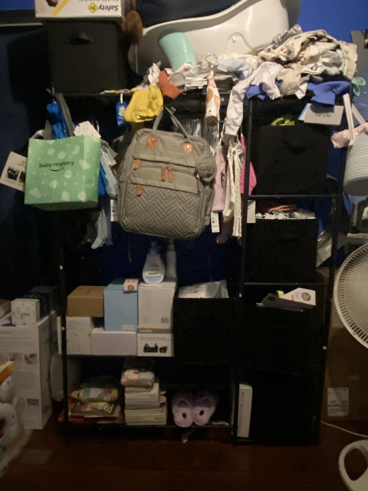 HOMIDEC Wardrobe Closet,Portable Clothes Rack with 4 Tiers Shelves customer photo 1