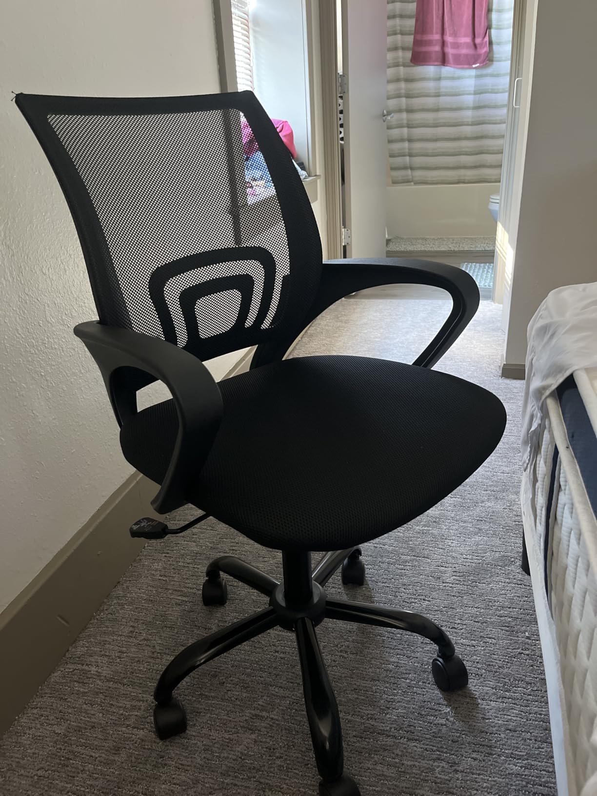 PayLessHere Office Chair | Black | with Lumbar Support, Adjustable Height | Ergonomic Armrests, 360 Swivel Base & Smooth Casters | Computer Chair for Office, Home, Conference Rooms | Pack of 1 customer photo 1