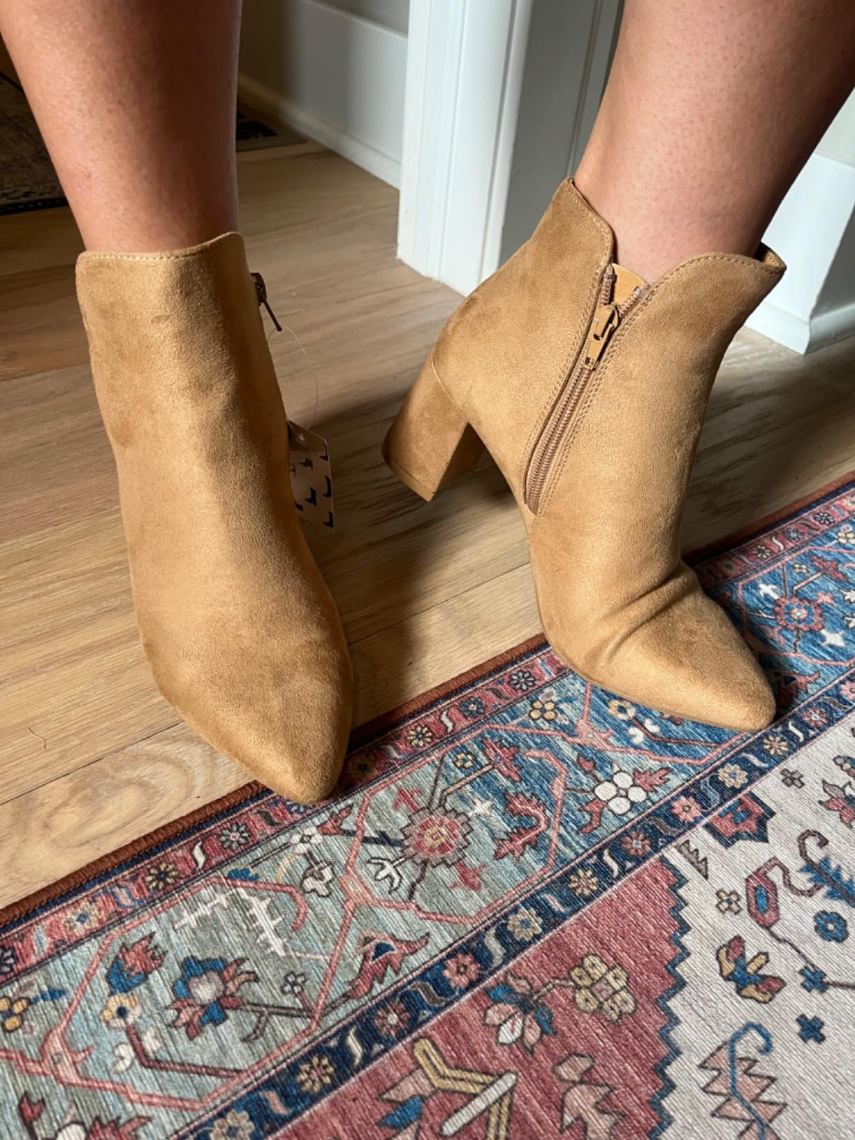 Women's Ankle Boots Chunky Block Heel Pointed Toe Dressy Booties customer photo 2