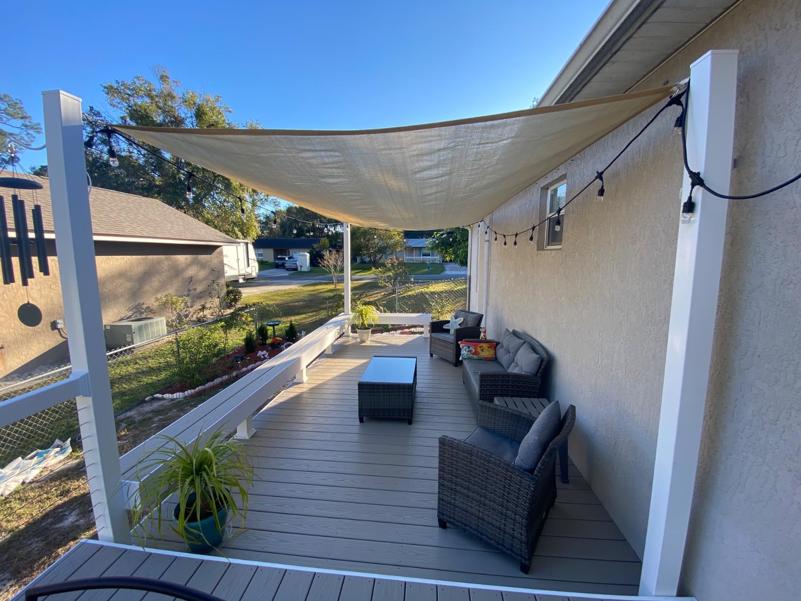 Cool Area Sun Shade Sail for Patio Backyard, Rectangle 12x16ft, Dark Grey customer photo 2