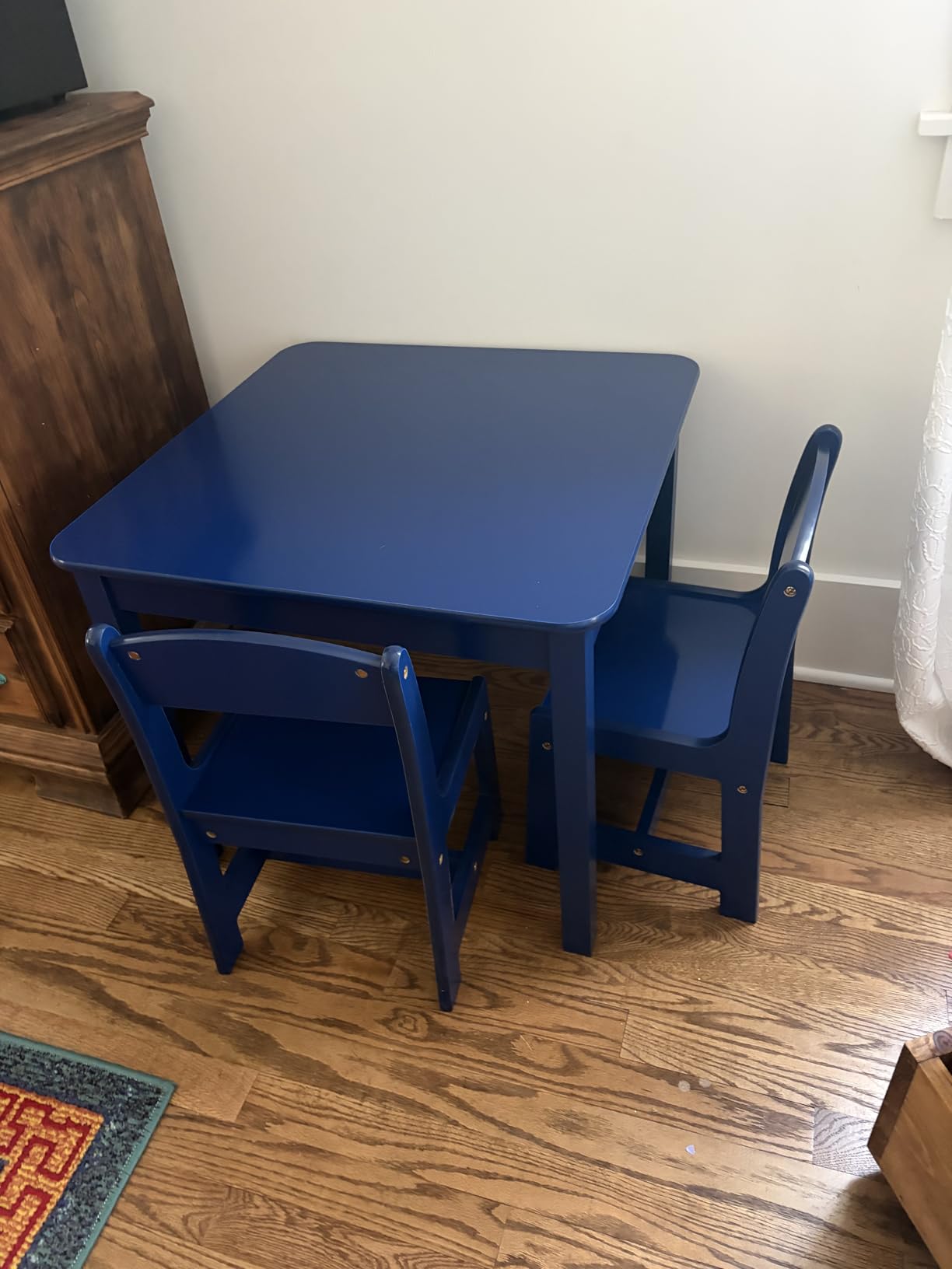 Delta Children MySize Kids Wood Table and Chair Set (2 Chairs Included) - Ideal for Arts & Crafts, Snack Time, Homeschooling, Homework & More, Bianca White/Natural customer photo 2