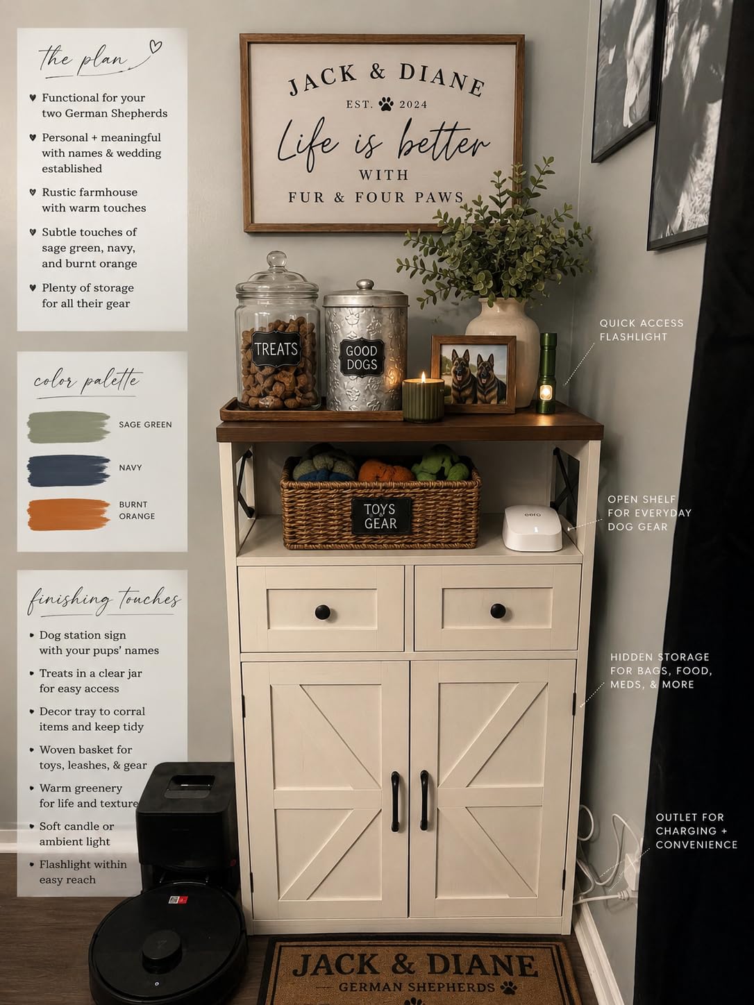 Farmhouse Storage Cabinet with Drawers, Small Kitchen Pantry Cabinet, White customer photo 2