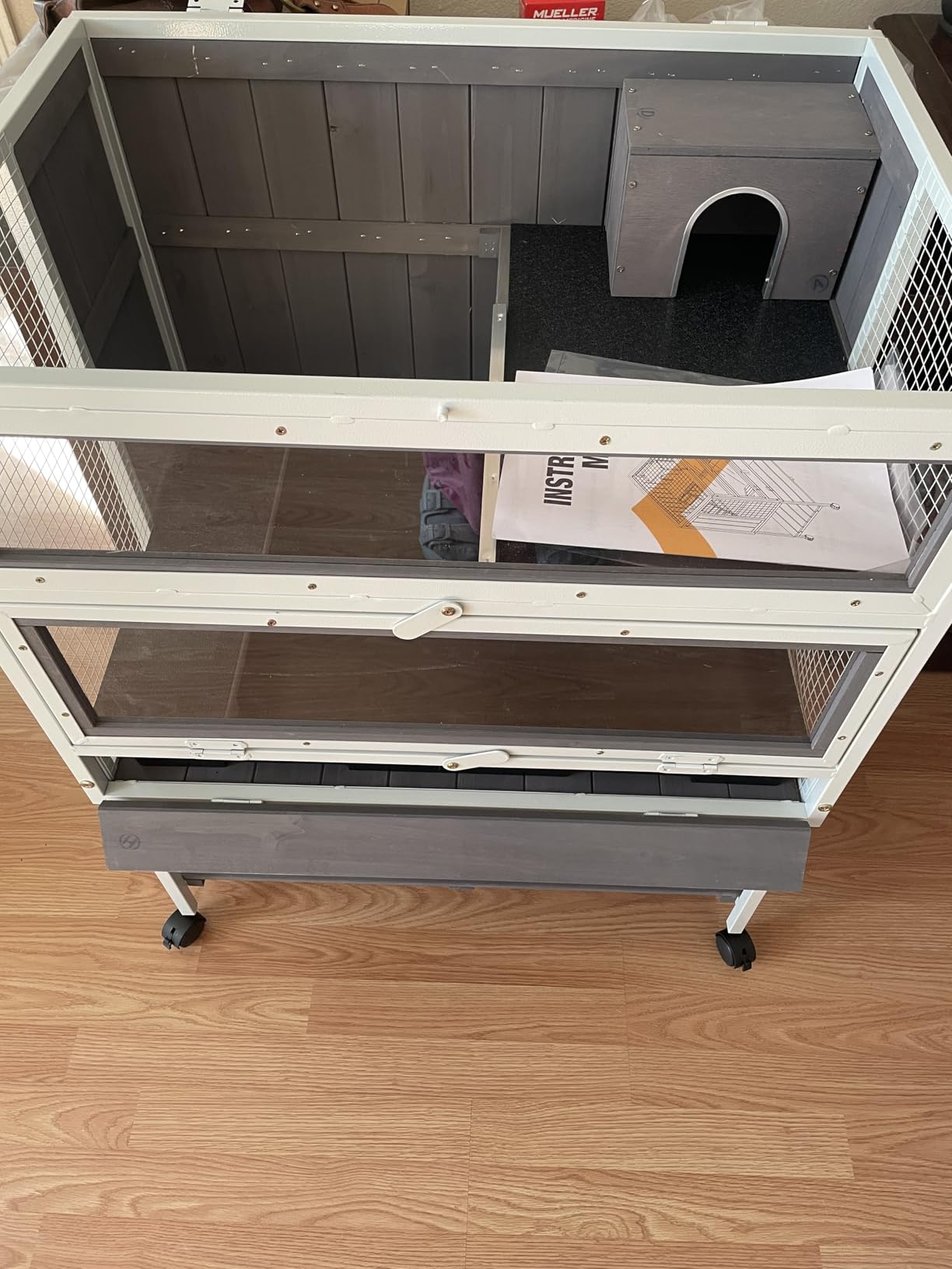 Guinea Pig Cage Hamster Cage All-Around Metal Frame Rat House on Wheels,Small Animal Cage with Deeper Tray customer photo 2