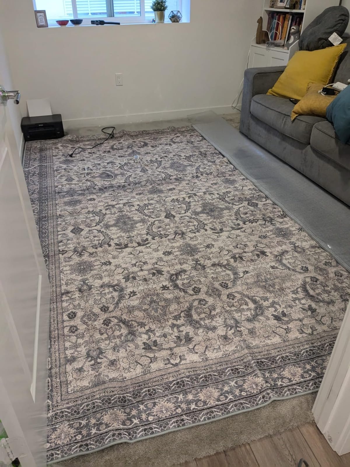 Grey & Beige 3x5 Area Rug - Kid & Pet Friendly, Washable - Istana customer photo 2