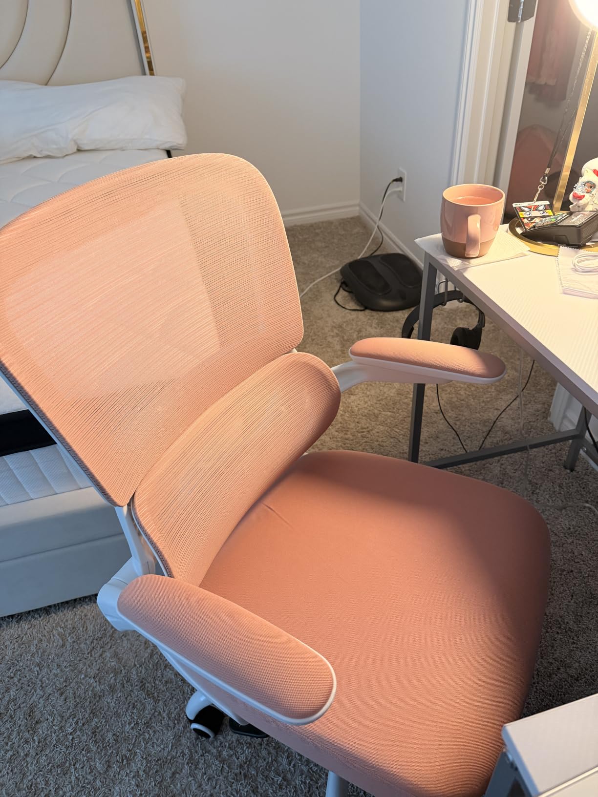 TRALT Office Chair - Ergonomic Desk Chair with Adjustable Lumbar Support, Mesh Computer Chair, Executive Chair for Home Office Comfortable Lumbar Support (1, Pink) customer photo 2