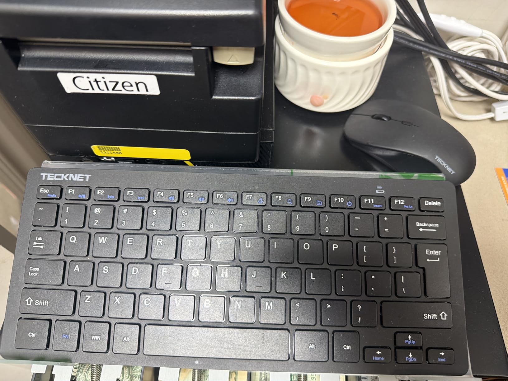 TECKNET Wireless Keyboard and Mouse Combo, 2.4G Mini Cordless Computer Keyboard and Mouse Set, Silent Adjustable 1600 DPI, Quiet Click, Lag-Free for Computer, Laptop, PC, Windows, Mac, Chrome OS customer photo 1