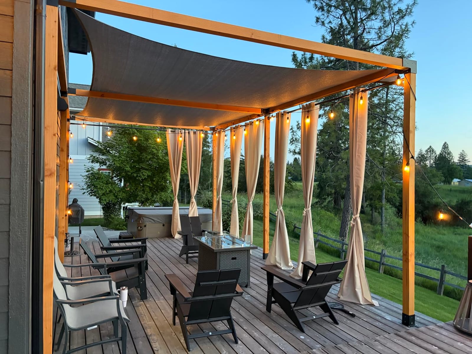 HolidayIdeas 6 Pack Outdoor Curtains for Patio Waterproof 54x84 Inch Cream customer photo 2