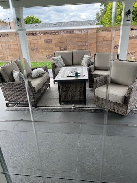 CAMILSON Outdoor Rug 9x12, Large Modern Outside Rugs for Patios Porches Waterproof Durable Washable Non-Shedding, Easy-to-Clean Indoor Outdoor Area Carpet (9 x 12, Bordered - Blue/White) customer photo 1