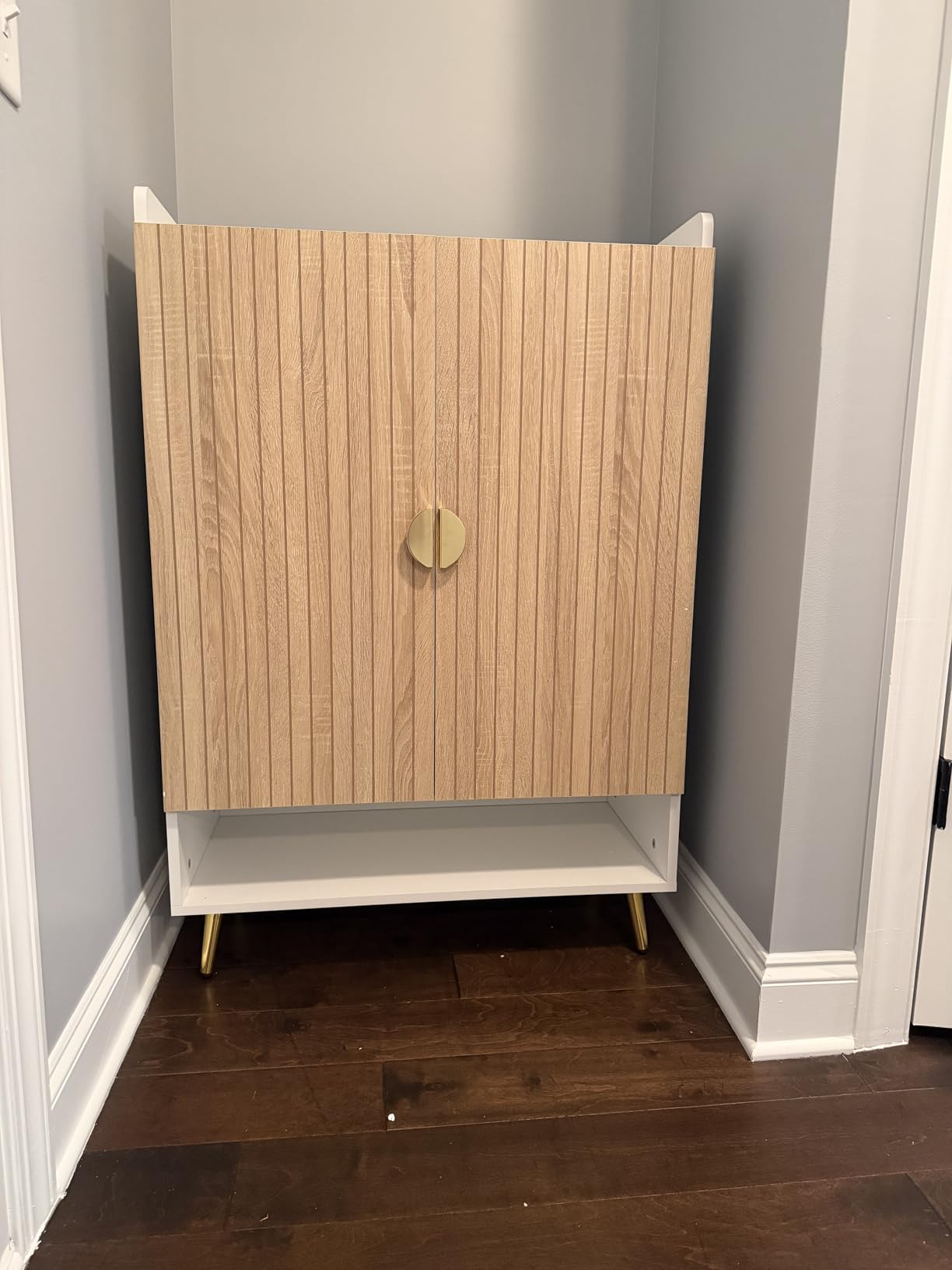 Tribesigns Shoe Cabinet with Doors, 6-Tier Shoe Storage for Entryway | Shoe Rack Cabinet with Adjustable Shelves, Shoe Storage Cabinet for Closet, Engineered Wood, Easy Assembly, Natural Wood customer photo 1