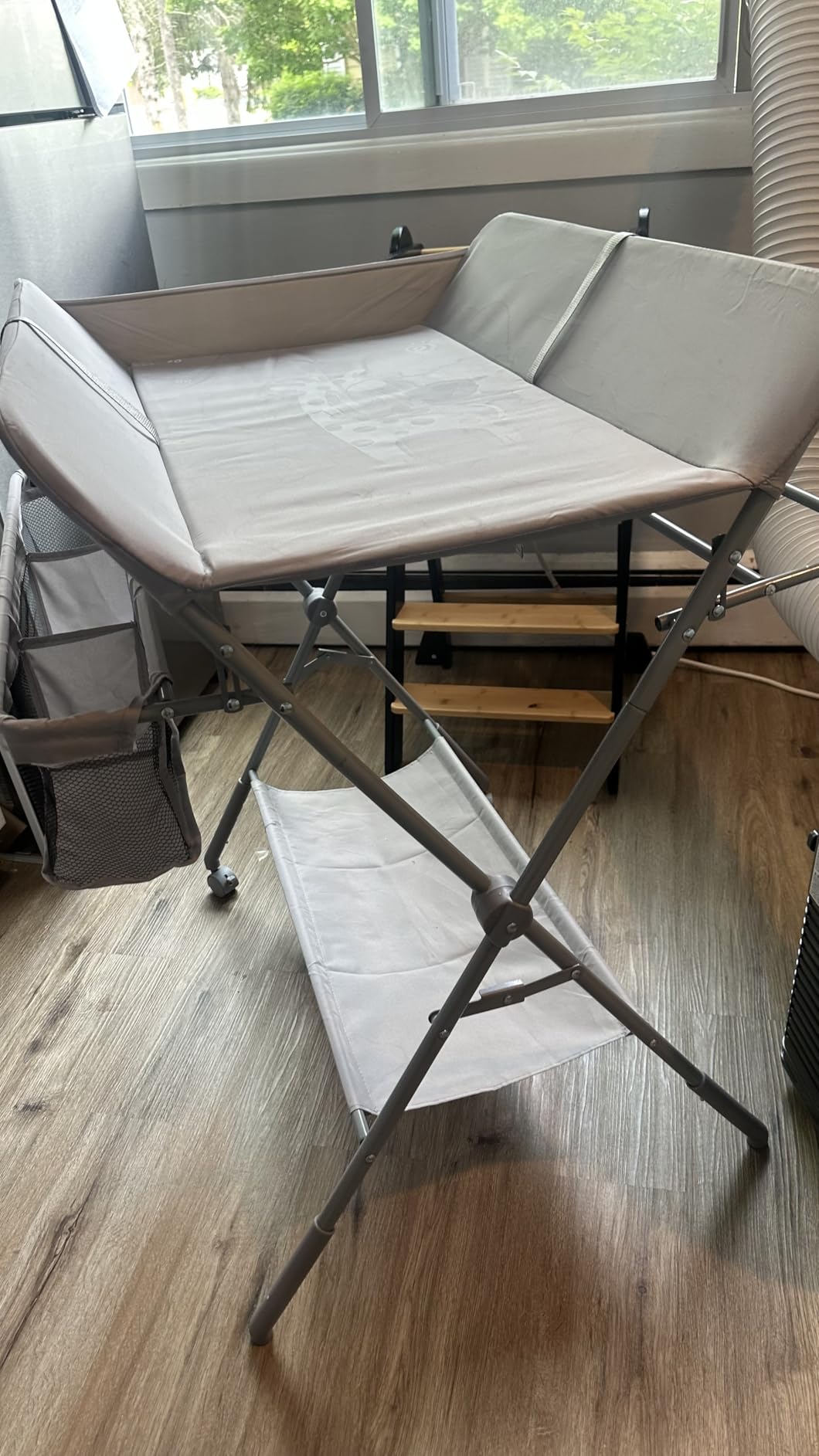 KARAOK Baby Changing Table with Wheels, Portable Diaper Changing Station with 4-Level Height Adjustment & Storage Rack for Newborn, Infant(Light Grey) customer photo 1