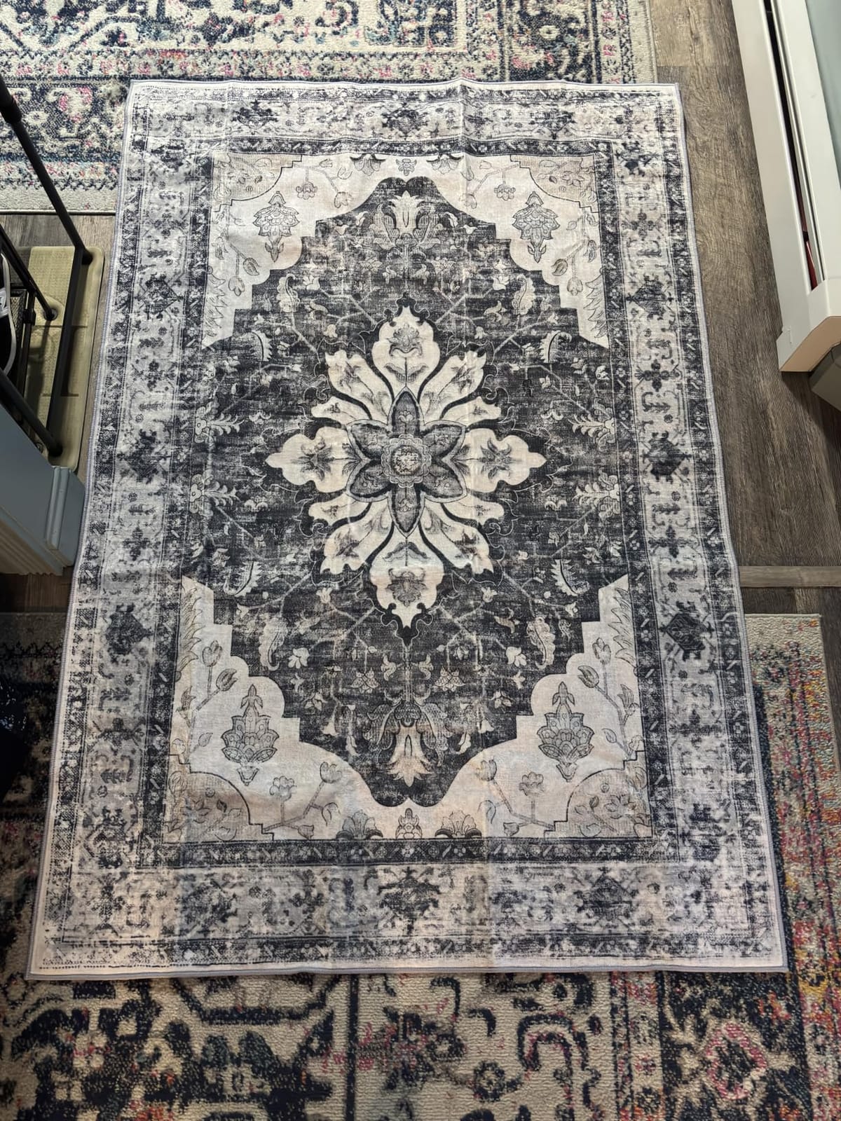 RELEANY Washable Area Rug, 8'x10', Brick/Brown/Green customer photo 2