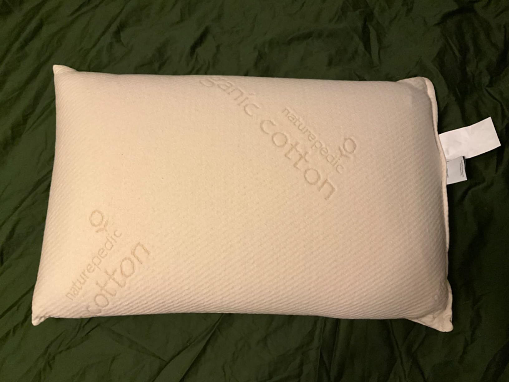 Naturepedic Organic Solid Latex Pillow - Standard Bed Pillow - Luxury Pillow for Comfortable Sleeping, Back Support and Neck Pain Relief - Sleeps Cooler & More Supportive Than Memory Foam Pillows customer photo 2