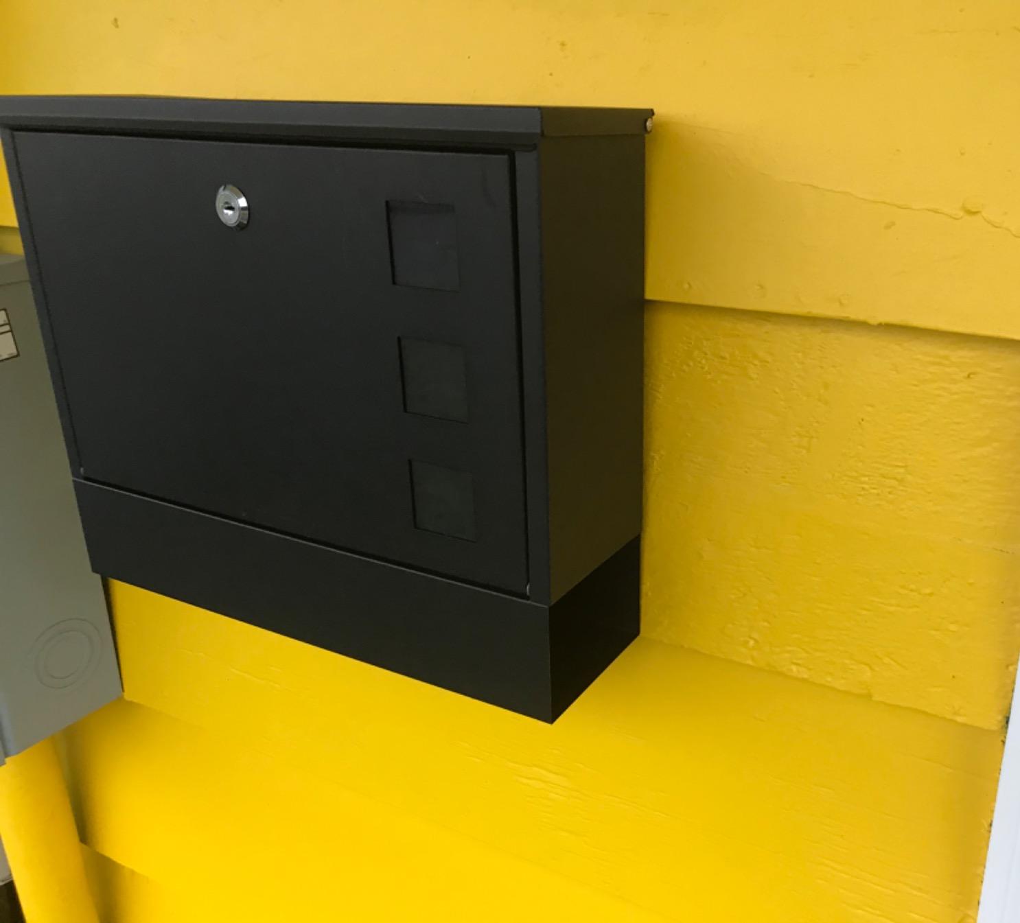 Jssmst Locking Mailbox for Outside, Wall Mount Mailboxes Large, Security Drop Box with Lock, 16.2H x 11.22L x 4.72W Inches, Black XLarge customer photo 2