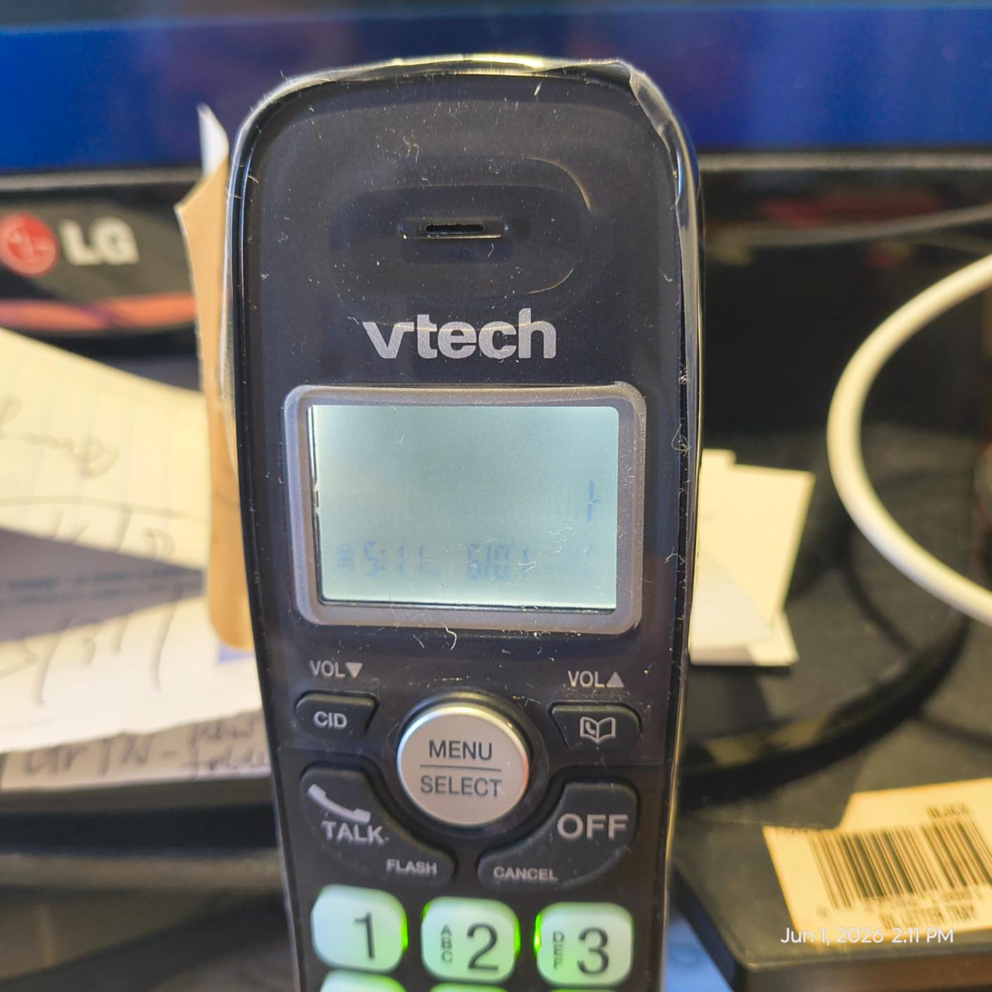 VTech Cordless Phone with DECT 6.0, Full-Duplex Speakerphone, Lighted Display, Backlit Keypad, Caller ID/Call Waiting, Volume Control, Hearing Aid Compatible, Wall Mount | VG131-11 (Black) customer photo 2