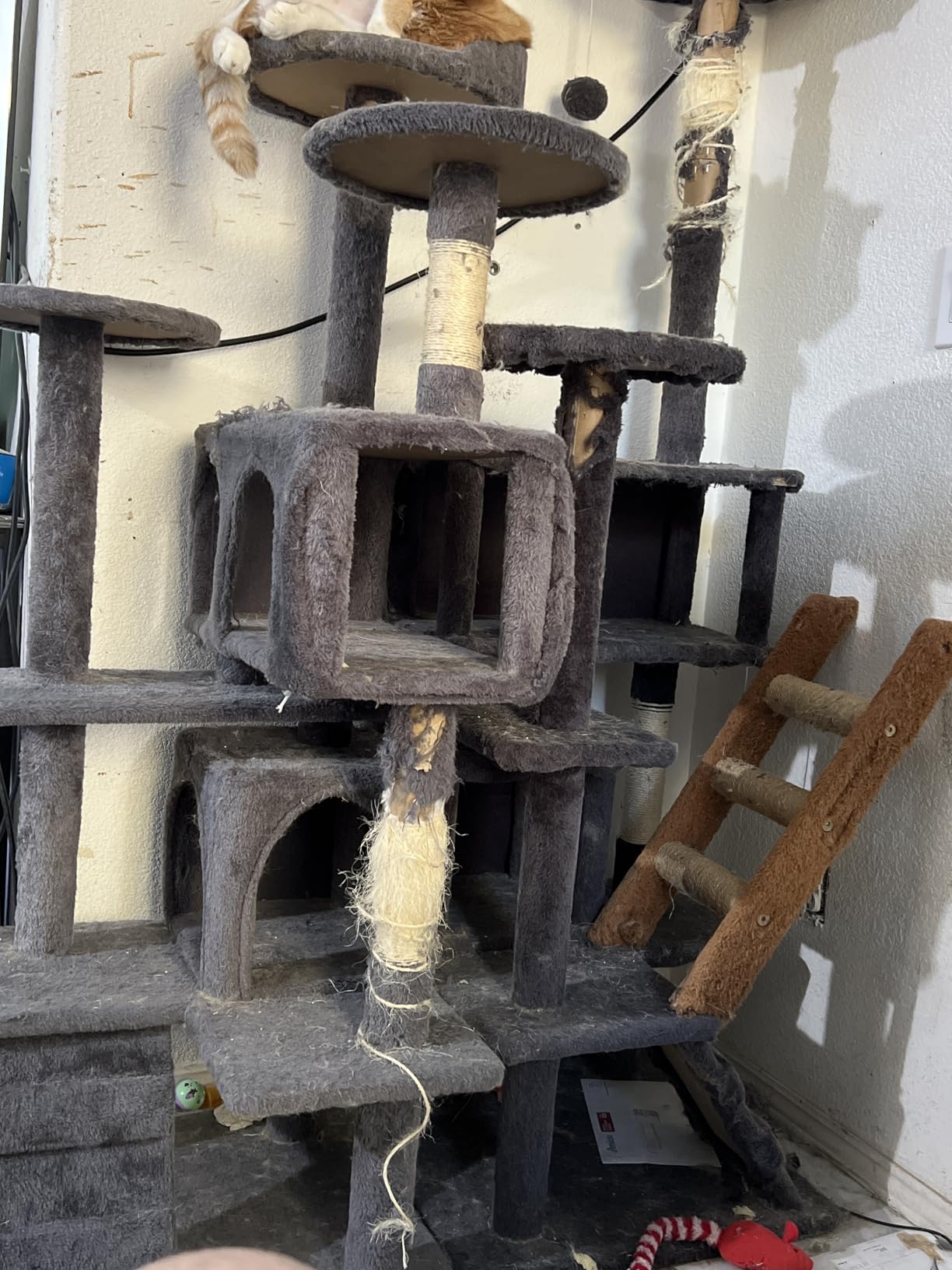 Globlazer Cat Tree Tower for Multiple Adult Cats, 82in, F82, Light Grey customer photo 2