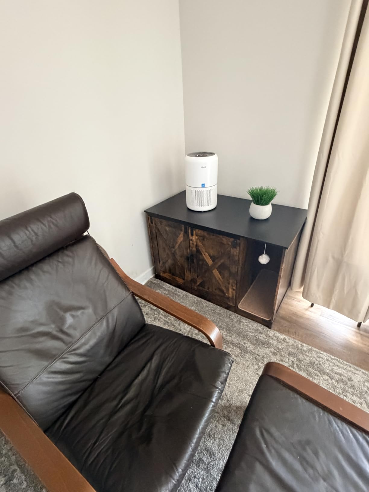 Hzuaneri Cat Litter Box Enclosure, Hidden Litter Box Cabinet Furniture customer photo 2