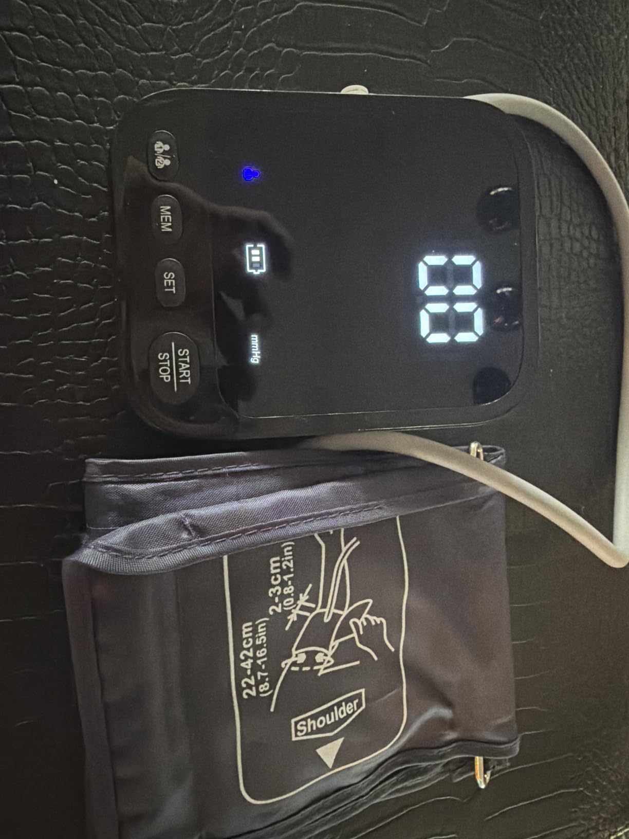 Blood Pressure Machine, Automatic Upper Arm Blood Pressure Monitor with 2x199 Readout, 4.5 Inch Backlit Large Screen Adjustable Large Cuff 9 to 17 Inches - Arrhythmia and Home Hypertension Detector customer photo 1