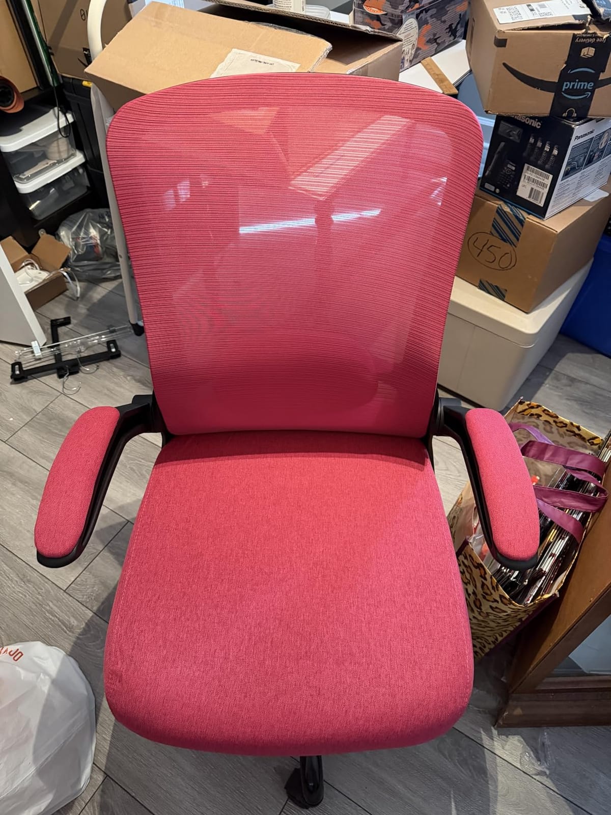 Mimoglad Office Chair, Ergonomic Desk Chair with Adjustable Lumbar Support, High Back Mesh Computer Chair with Flip-up Armrests-Task Chairs, Executive Chair for Home Office customer photo 2