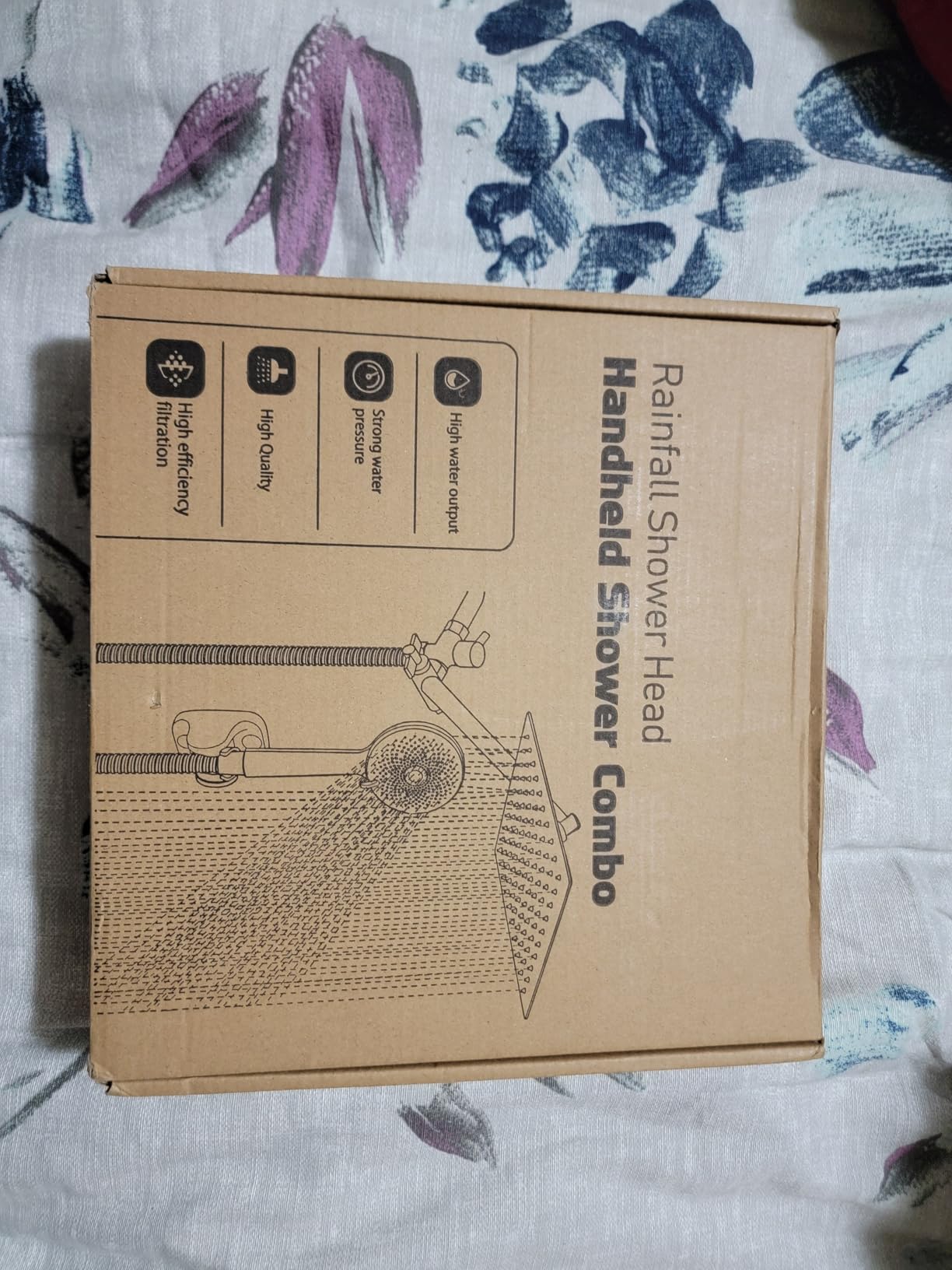 Shower Head, Rain Shower Head with Handheld Spray Combo, 10 Inch Adjustable High Pressure Rainfall Shower Head, Dual Showerhead Set with Extension Arm and 60 Inch Long Shower Hose (Silver) customer photo 2