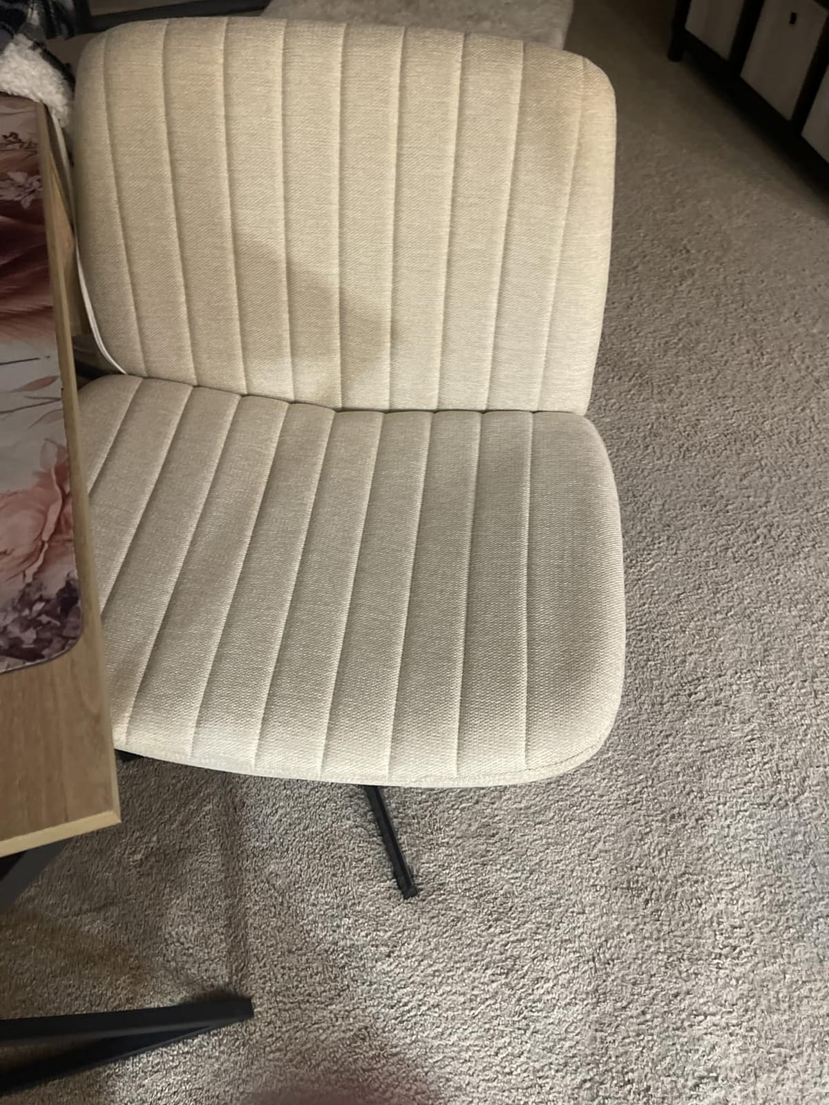 DUMOS Criss Cross Chair, Cross Legged Vanity Chair No Wheels, Home Office customer photo 1