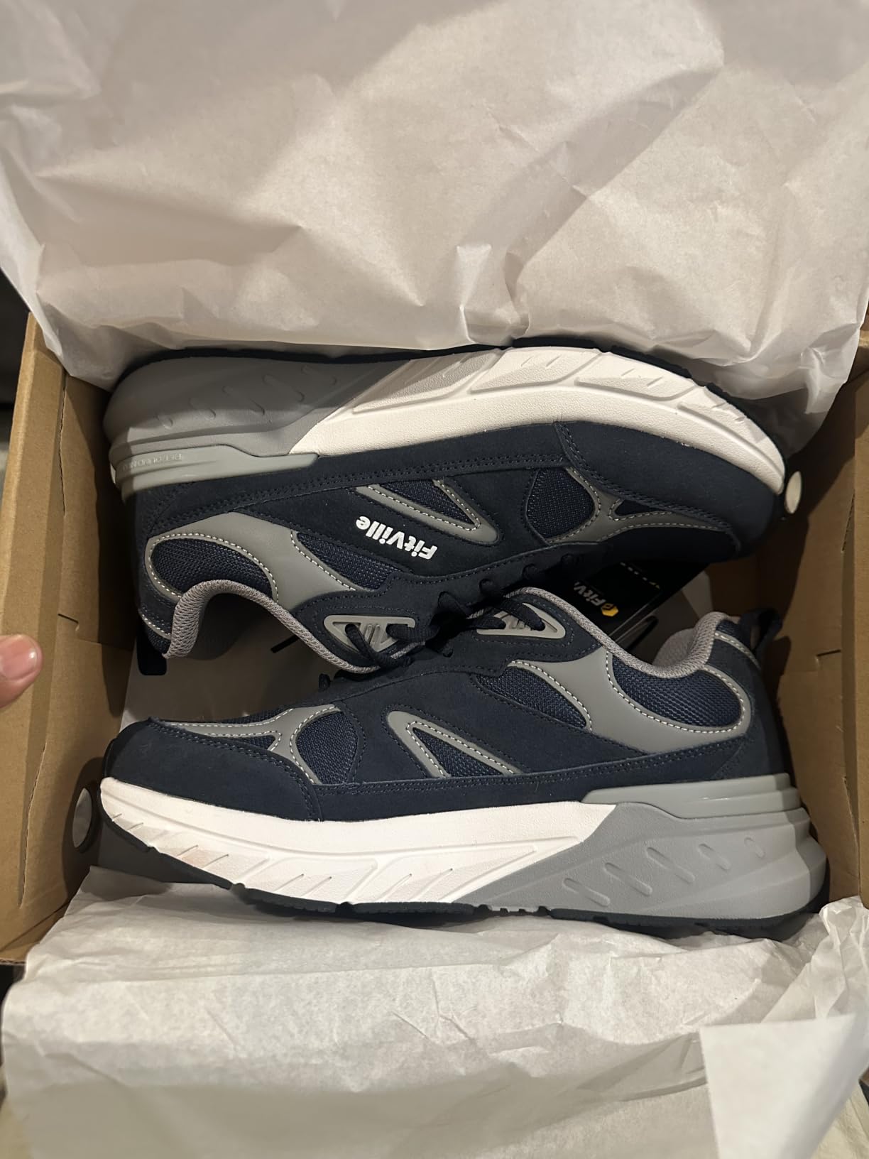 FitVille Wide Walking Shoes for Men Extra Wide Width Sneakers with Arch Support for Flat Feet Heel Pain Relief Plantar Fasciitis - Rebound NEO V1 customer photo 2