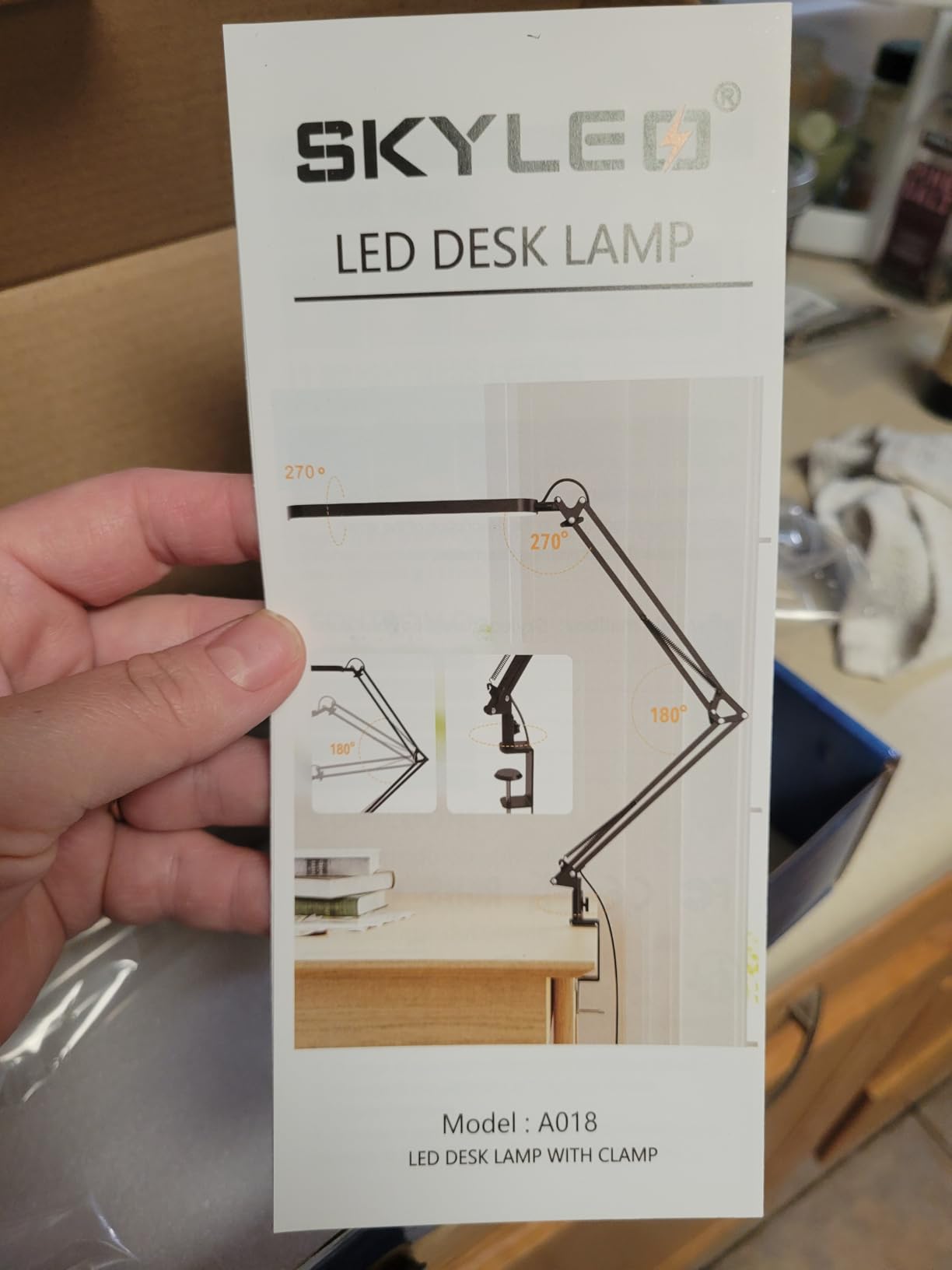 SKYLEO Desk Lamp for Home Office, Eye Comfortable LED Desk Light for Long Hours, Adjustable Swing Arm with Memory Function, Black customer photo 2