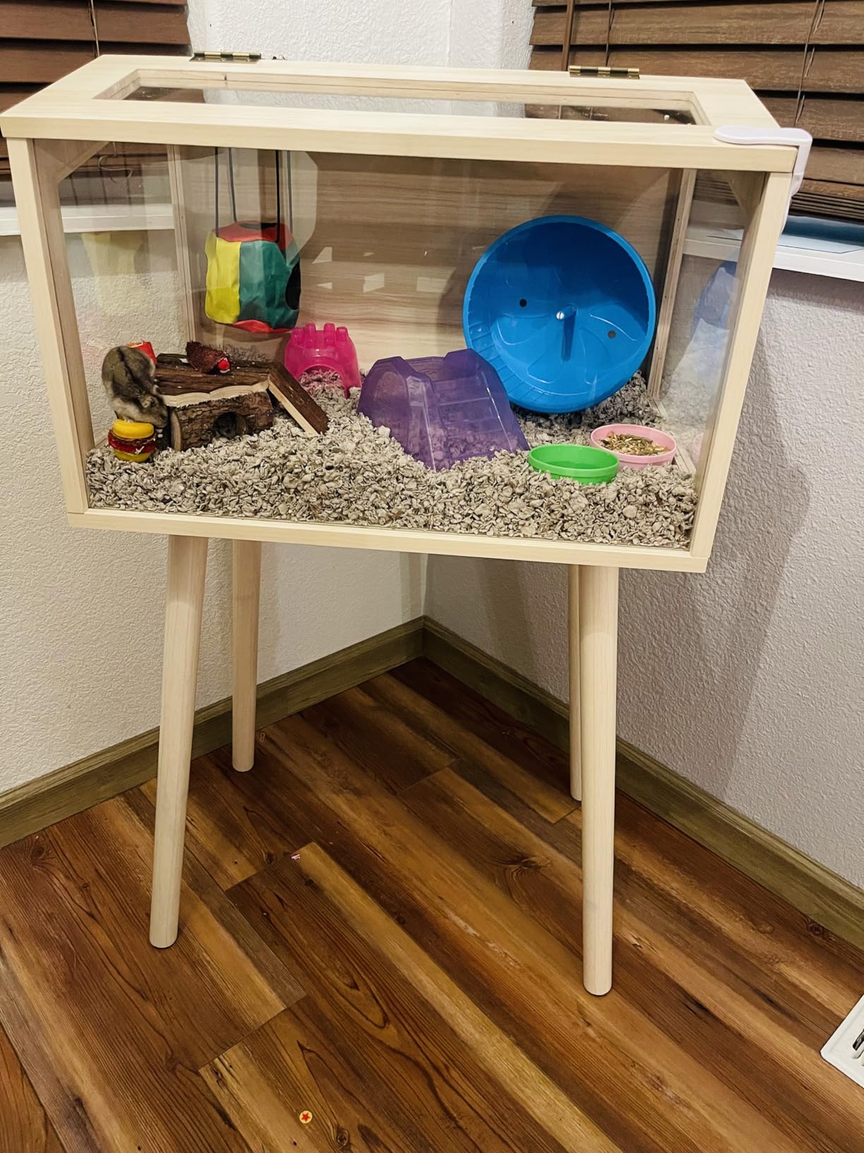 PROLEE Hamster Cage with Legs, Guinea Pig Cages Chew Proof, Hamster House, Hamster Cages and Habitats, Small Animal Cage, 40