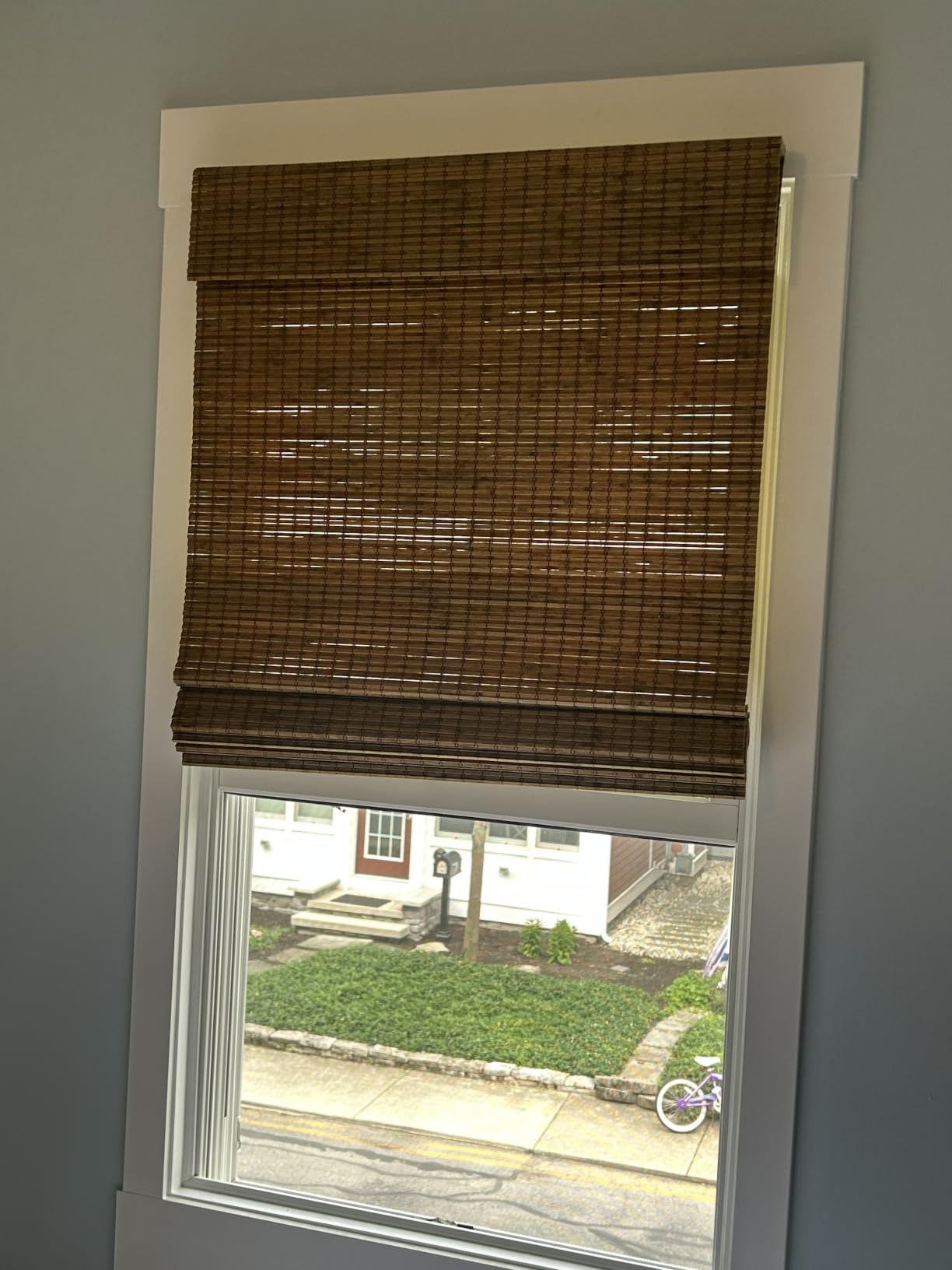 LazBlinds Cordless Bamboo Roman Shades, 34x64, Highfield Teak customer photo 2