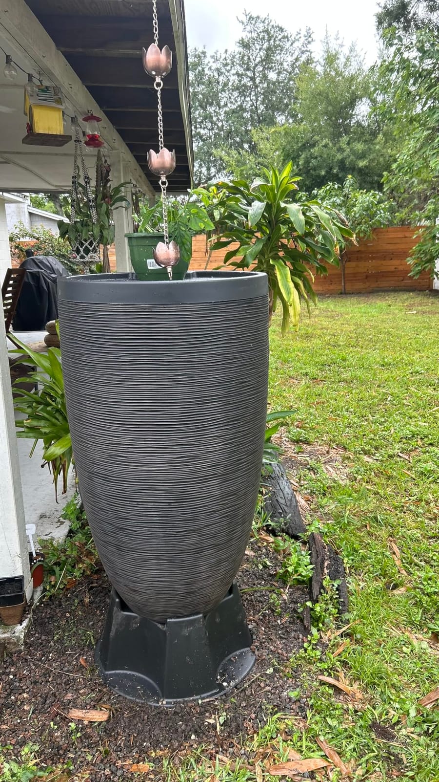 RTS Home Accents 50-Gallon Newport Rain Barrel with Stand and Removable Lid, Slate Color customer photo 1