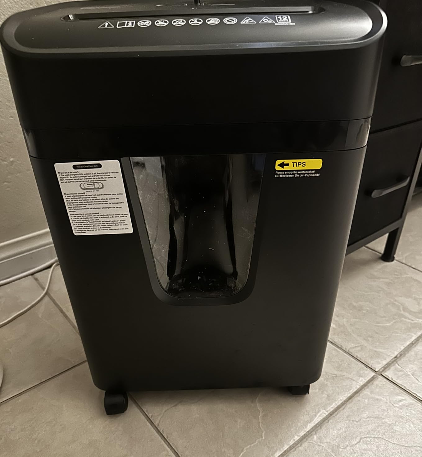 Bonsaii 12-Sheet Cross Cut Heavy Duty Paper Shredder for Home Office | P-4 Security Level, Jam-Proof System, 5.5Gal Pullout Bin with Casters, Shredder for CDs & Credit Card C282-A customer photo 1