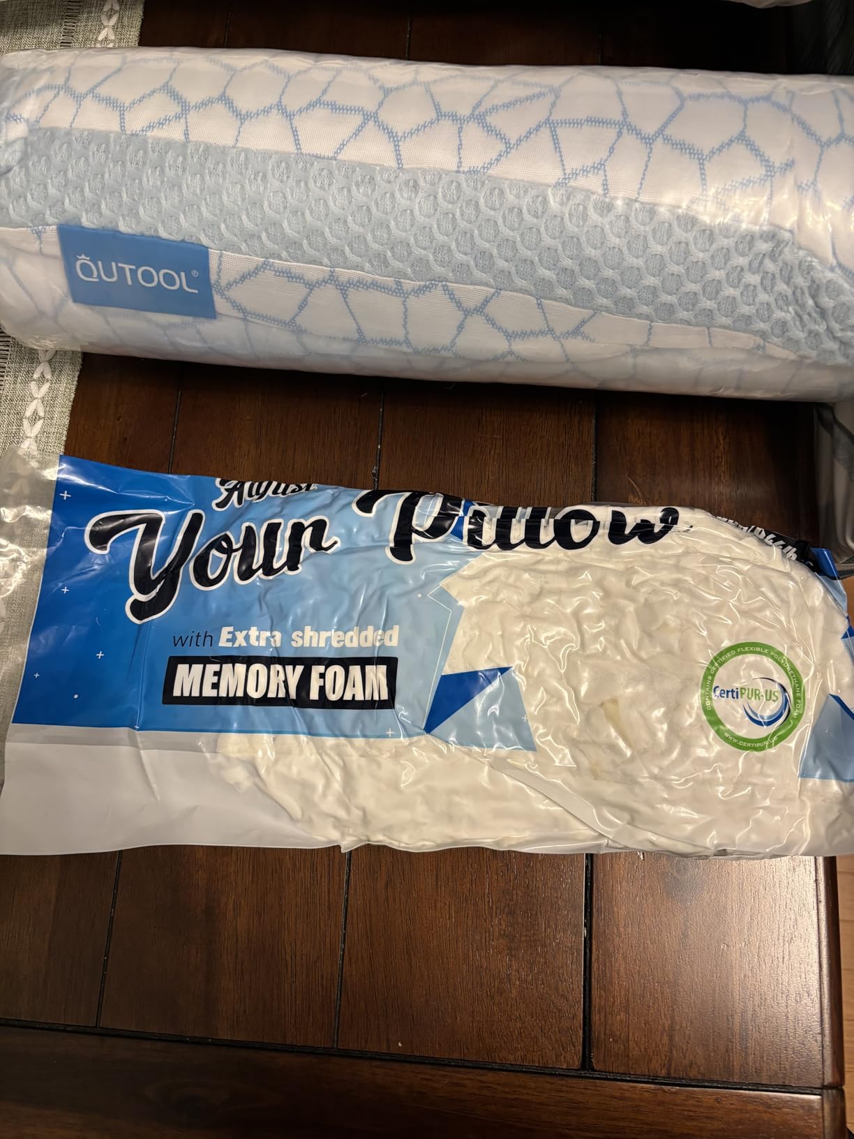 QUTOOL Double Sided Cooling Pillow for Hot Sleepers, Shredded Memory Foam Pillows Queen Size Set of 2, Adjustable Soft & Firm Gel Bed Pillow for Side, Back, Stomach Sleepers customer photo 2