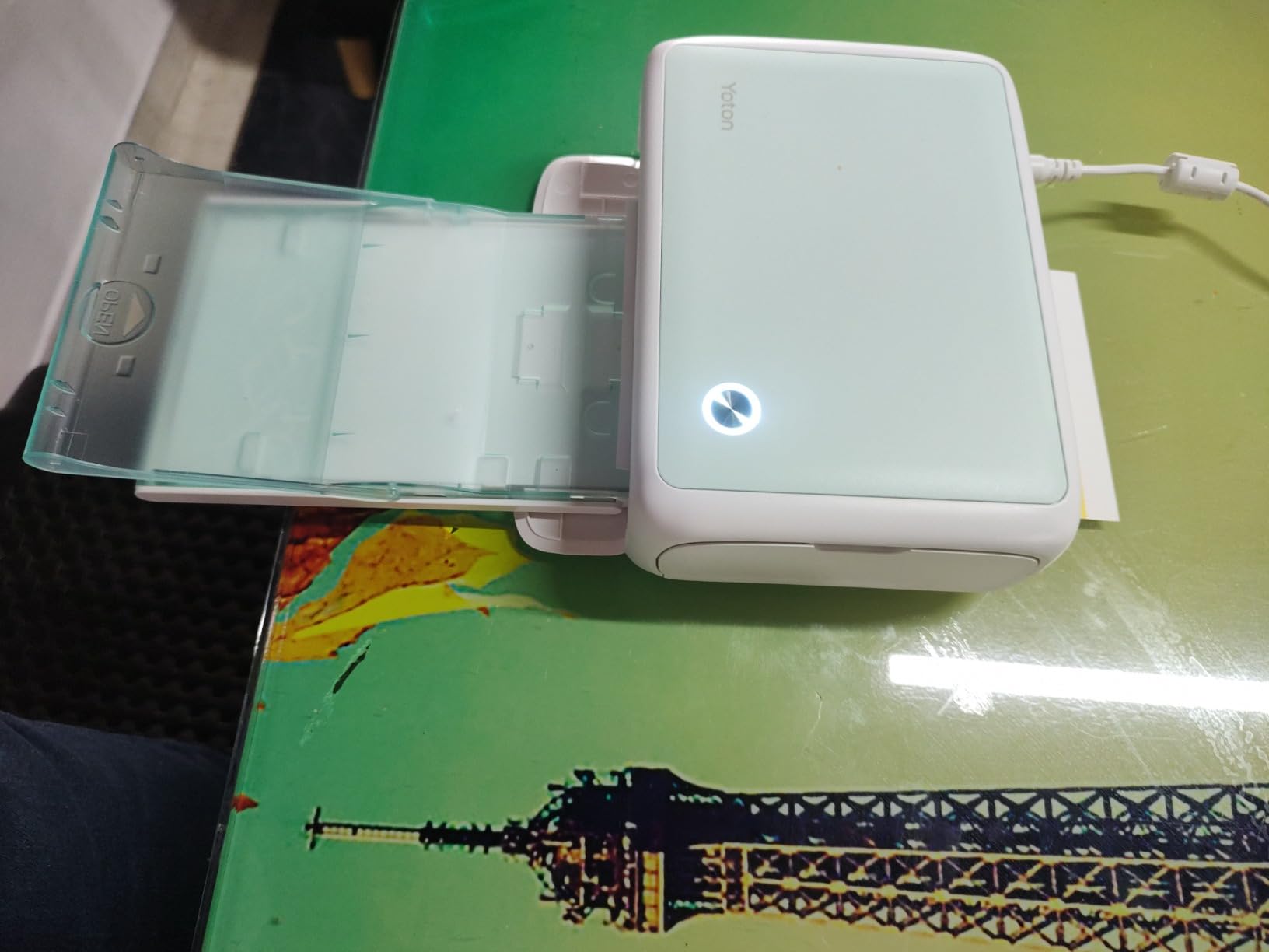 YOTON Photo Printer 4x6, Picture Printer with 54 Sheets & 1 Ink Ribbon | 4PASS Dye-Sublimation; AR Video Printing; Wi-Fi Photo Printing; Gift for Travel & Memories; for iPhone/Android/PC; Green customer photo 1