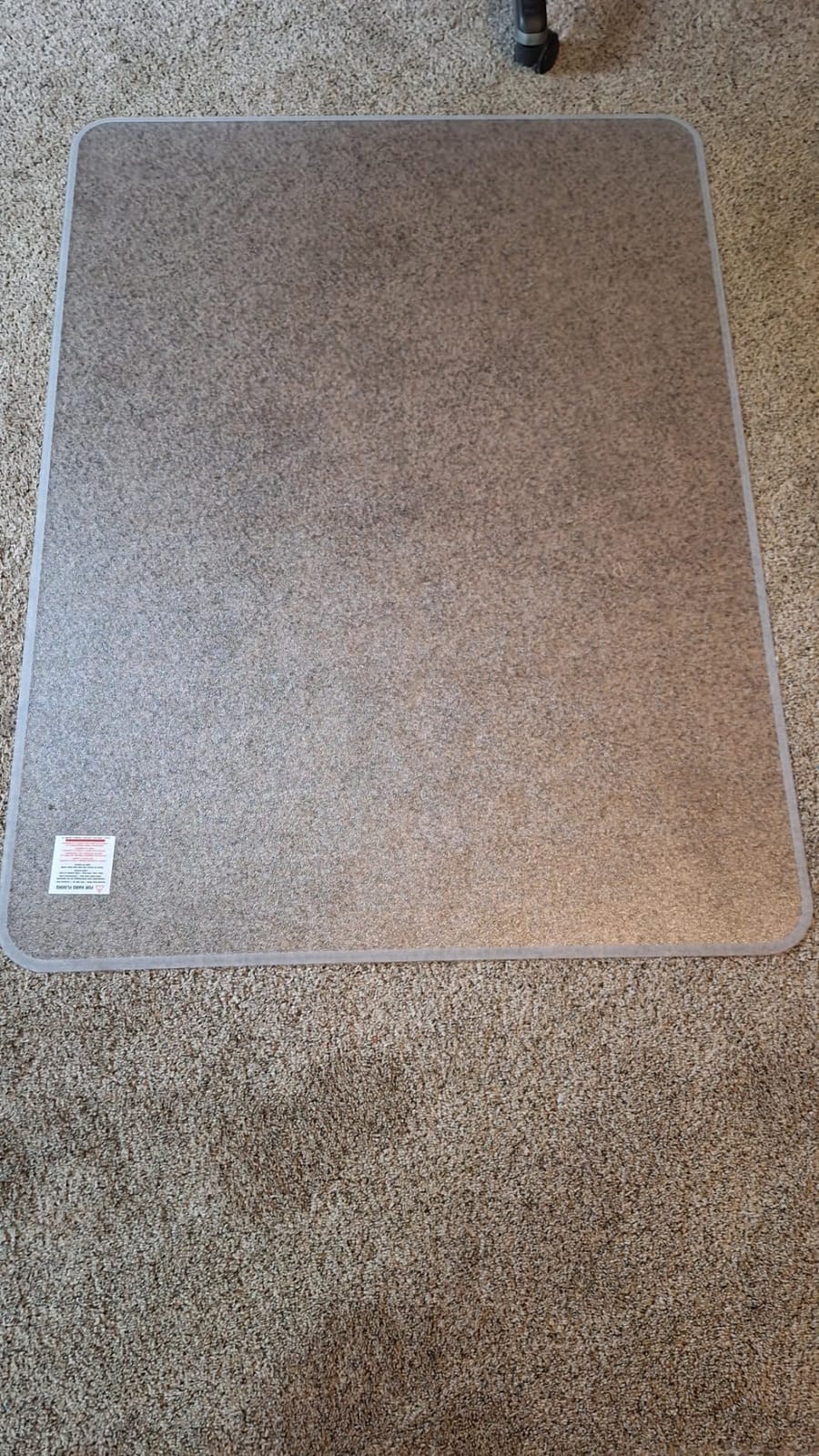 Marvelux Large Extra Thick Heavy Duty Polycarbonate Office Chair Mat & Floor Protector for Plush, High Pile & All Carpeted Floors & Hardwood Flooring, Clear Rectangular Chairmat 46